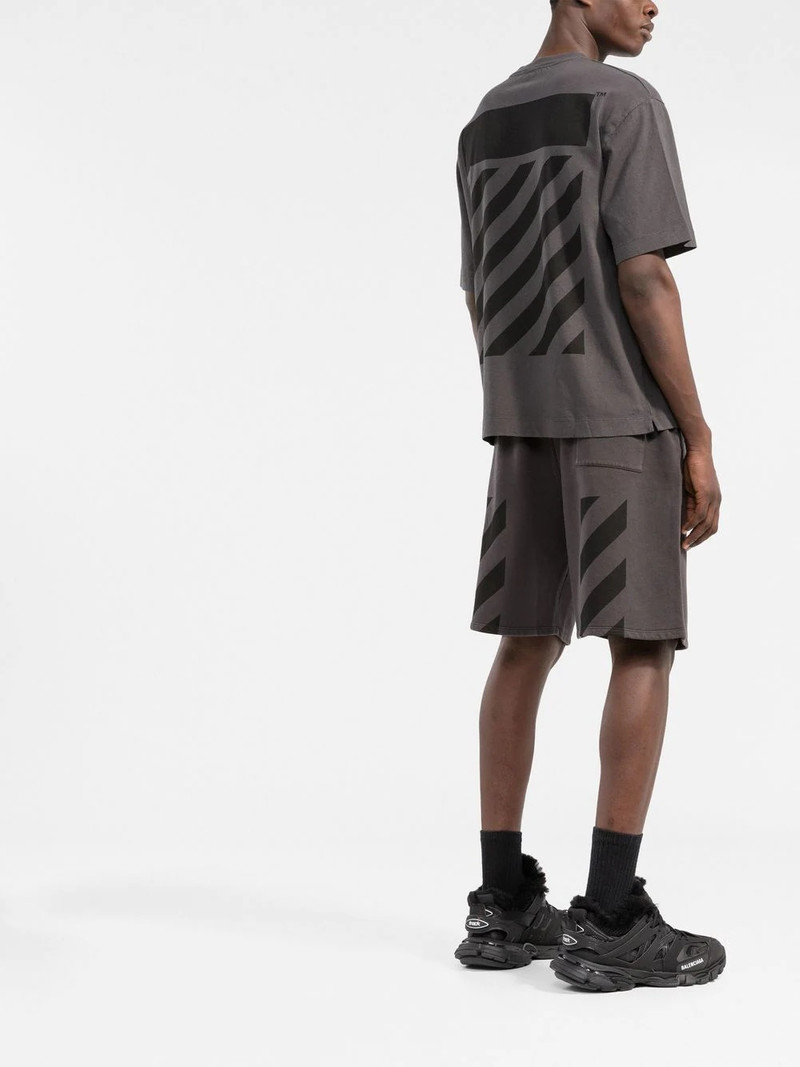 Diag-stripe cotton shorts 4