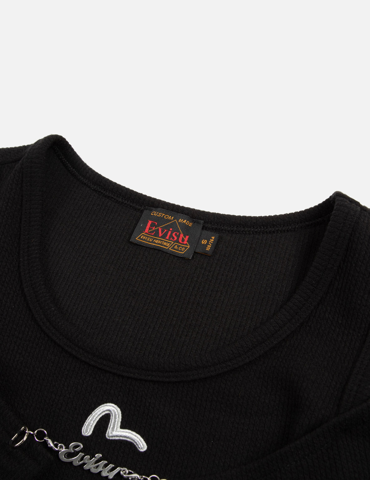 METAL LOGO TRIM OFF-SHOULDER AND FAUX TWO-PIECE FASHION FIT TOP - 8