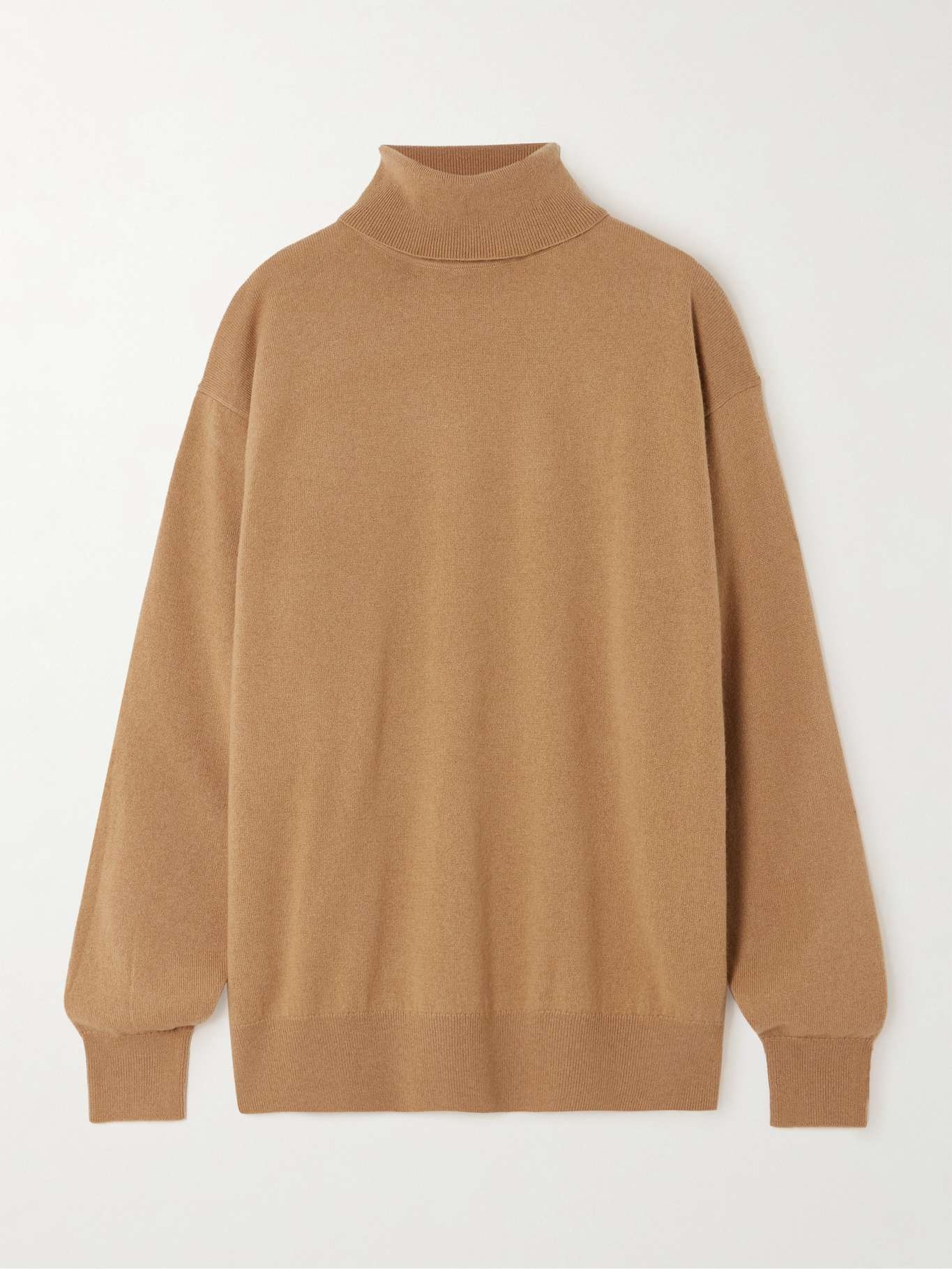 Grosgrain-trimmed cashmere turtleneck sweater - 1