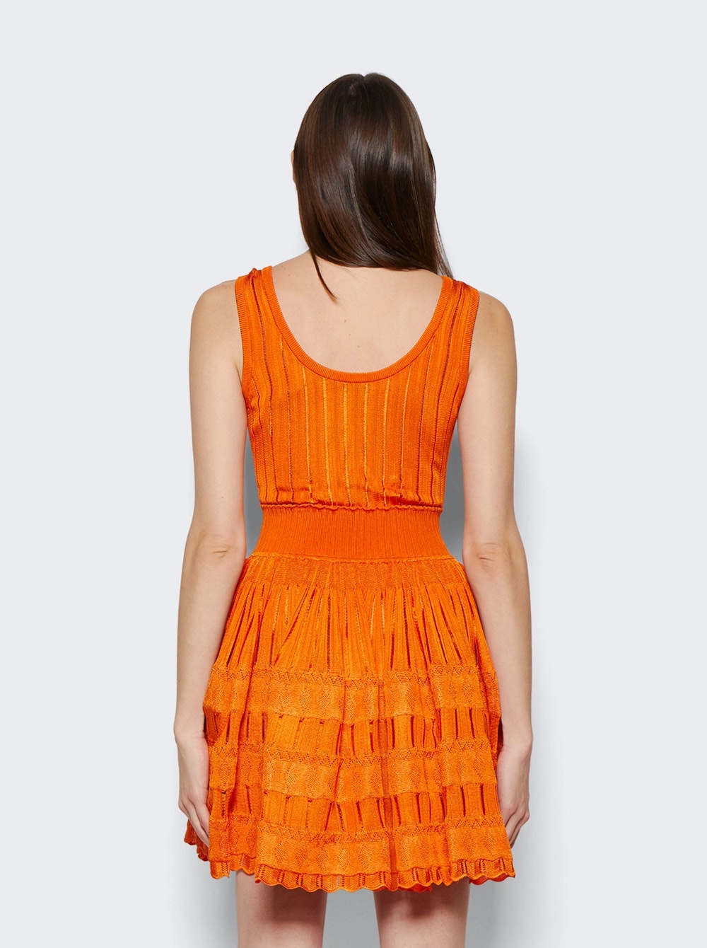 Fluid Skater Mini Dress Orange - 5