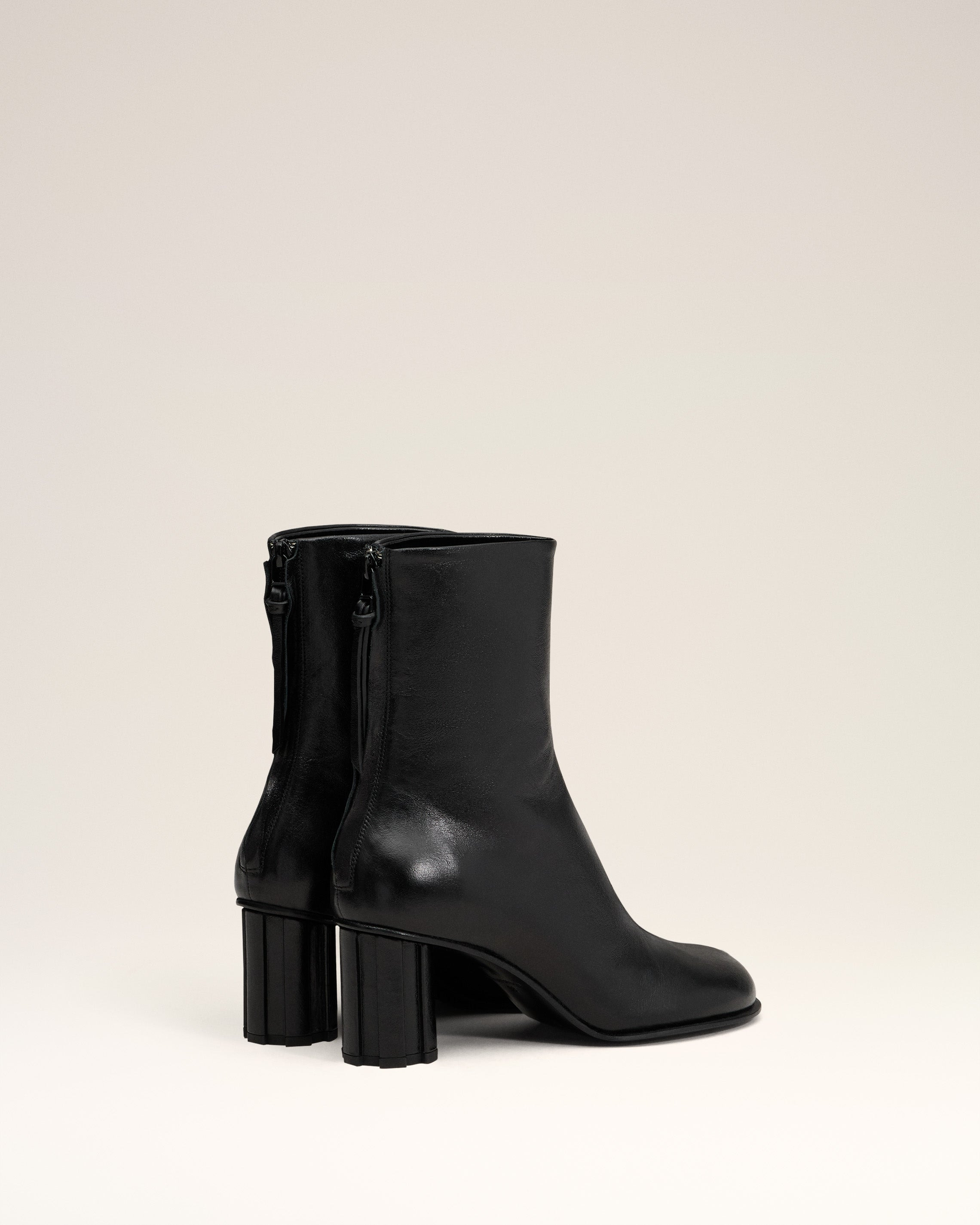 BLACK LEATHER PIANO BOOTS - 4