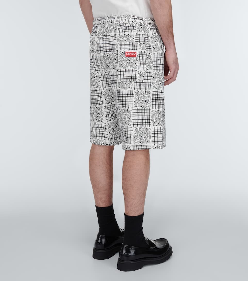 Patchwork print cotton shorts - 4
