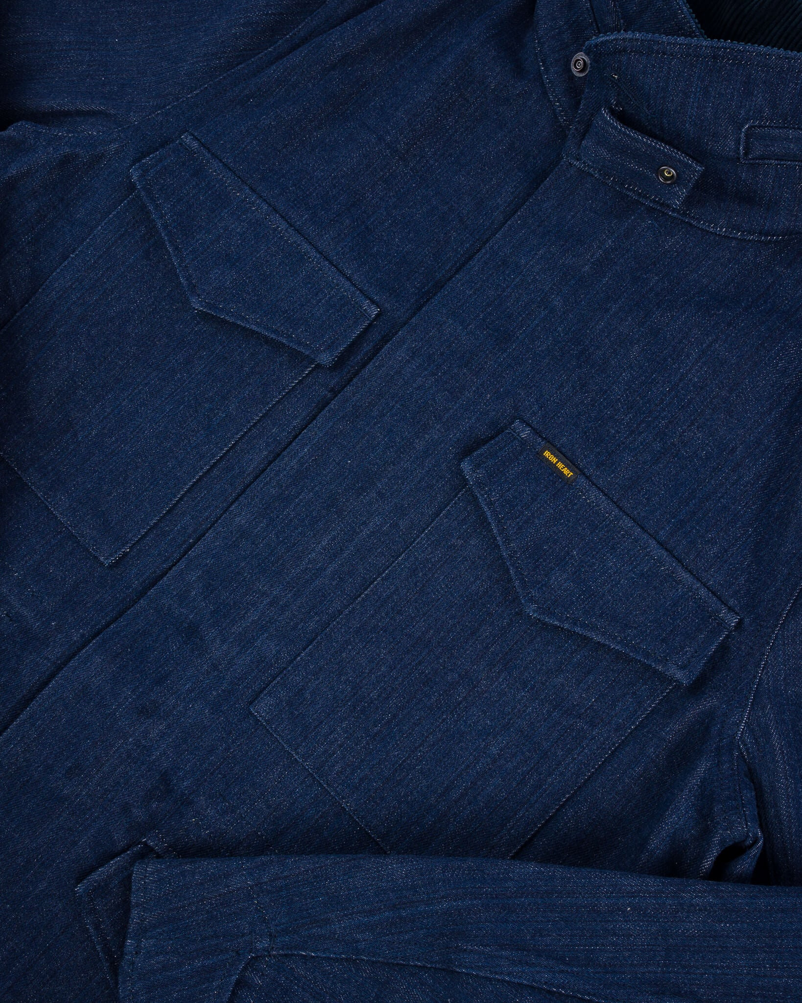 IHM-42-IND 16oz Natural Indigo Selvedge Denim M65 Field Jacket - 10