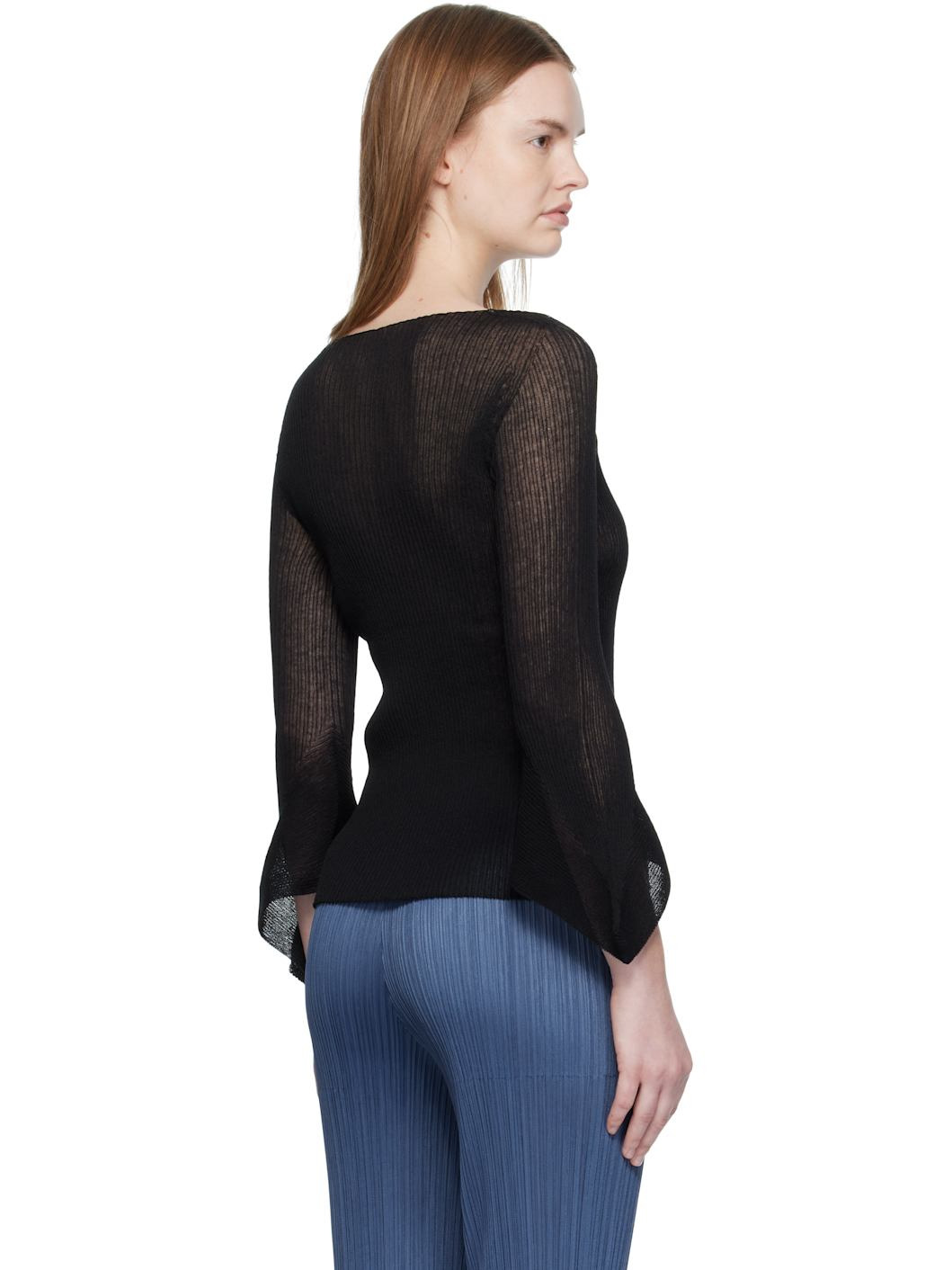 Black Spikelet Knit Sweater - 3