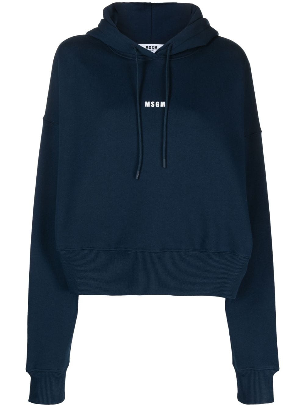 logo-print cotton hoodie - 1