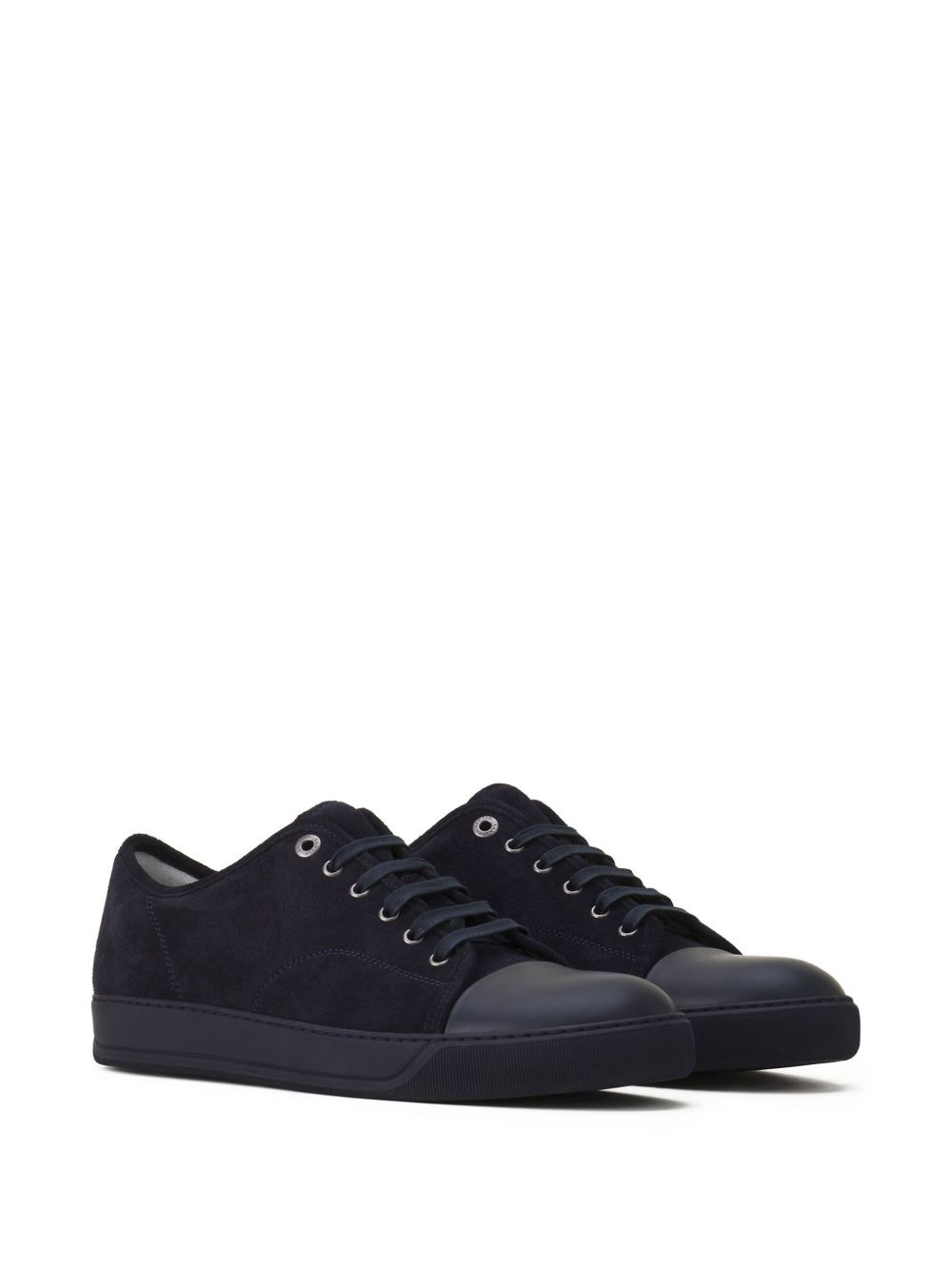 suede leather cap-toe sneakers - 2
