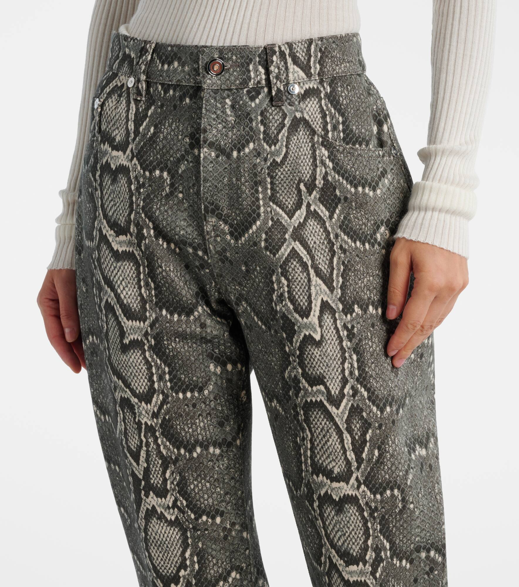 Ezra snake-effect high-rise bootcut jeans - 4