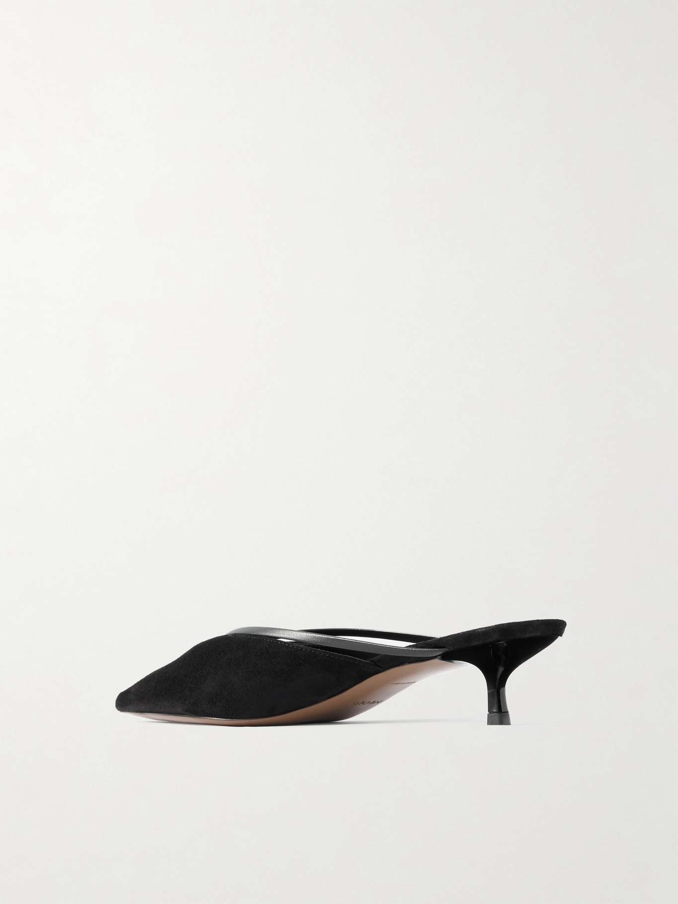Bosona leather-trimmed suede pointed-toe pumps Black - 3