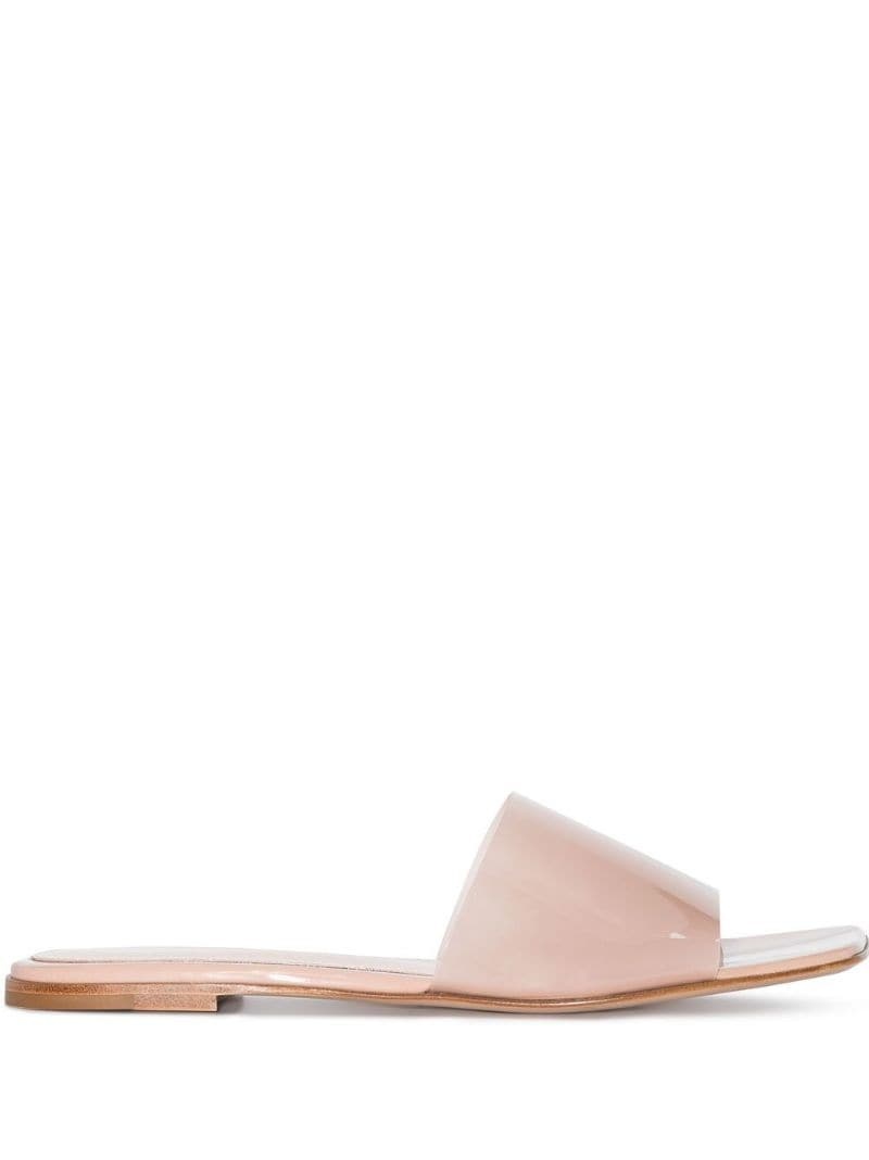 semi-transparent flat sandals - 1