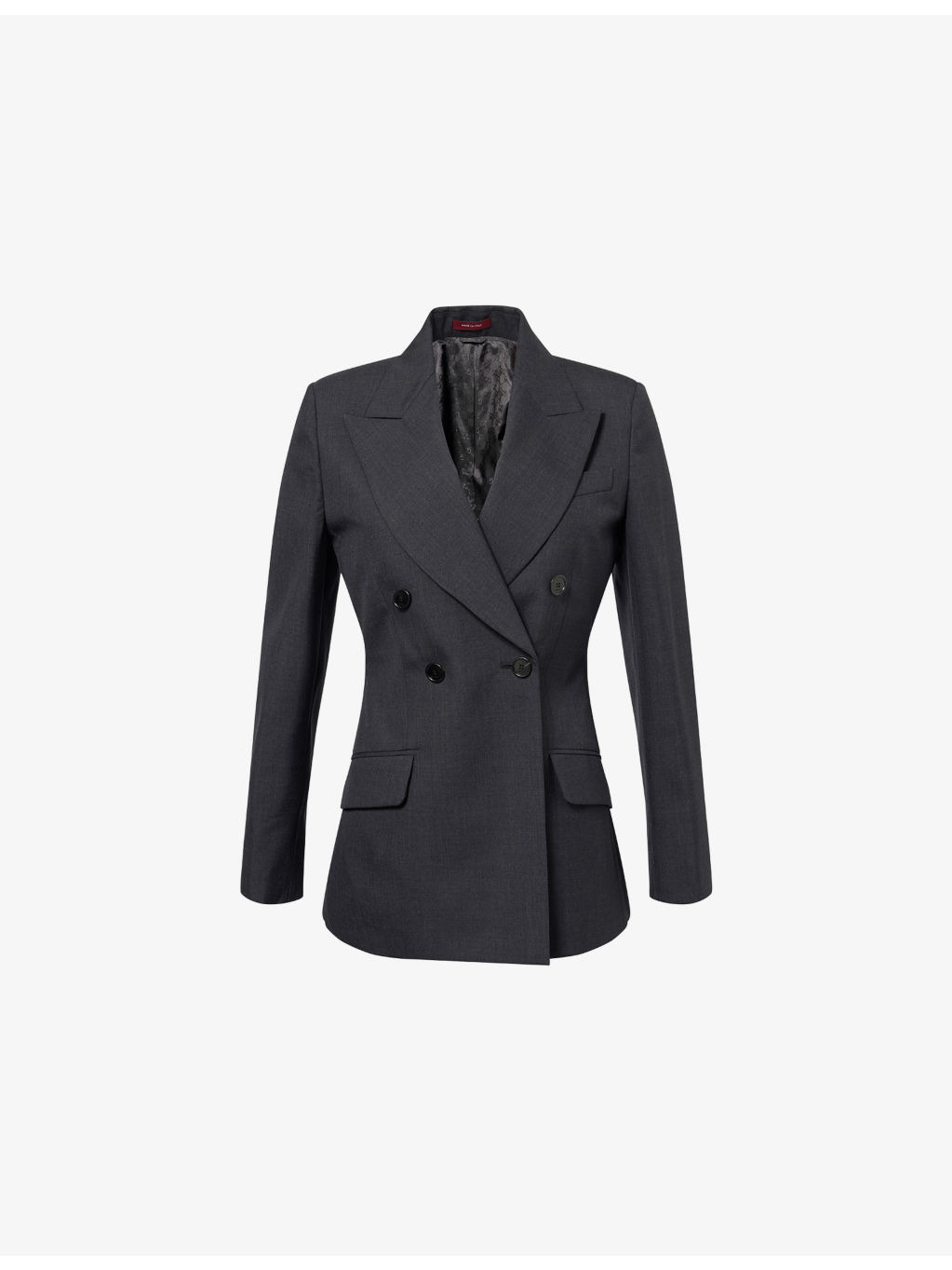 Peak-Lapel Double-Breasted Wool Blazer - 1