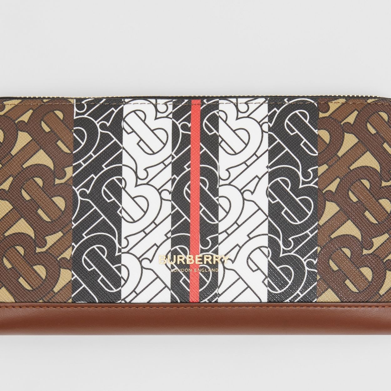 Monogram Stripe E-canvas and Leather Ziparound Wallet - 2