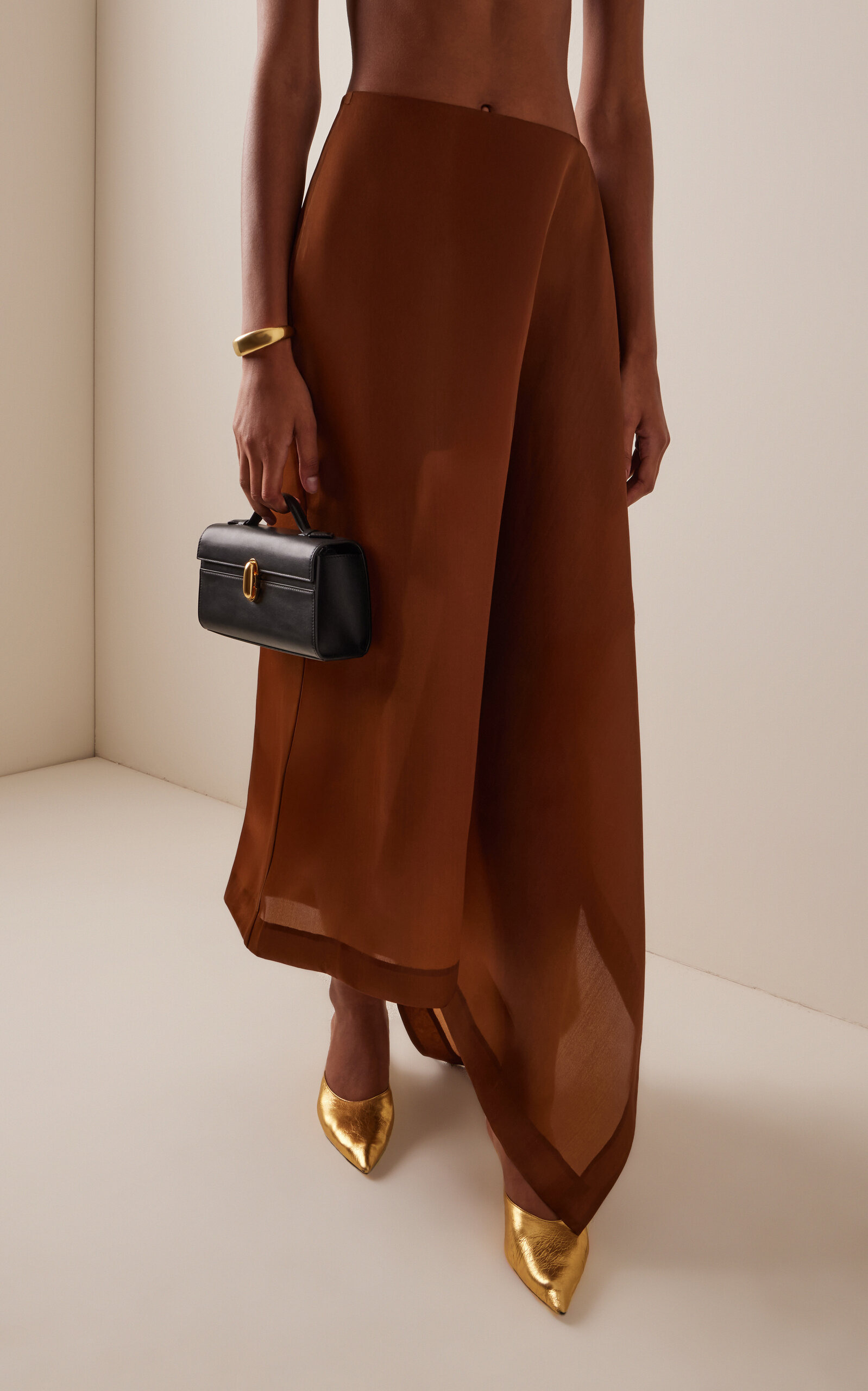 Mel Silk Organza Skort brown - 3