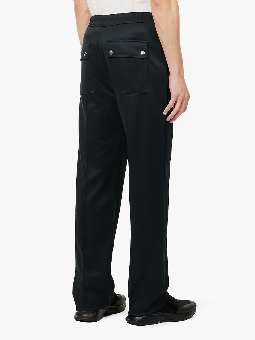 Regular-fit straight-leg mid-rise cotton-blend jogging bottoms - 4