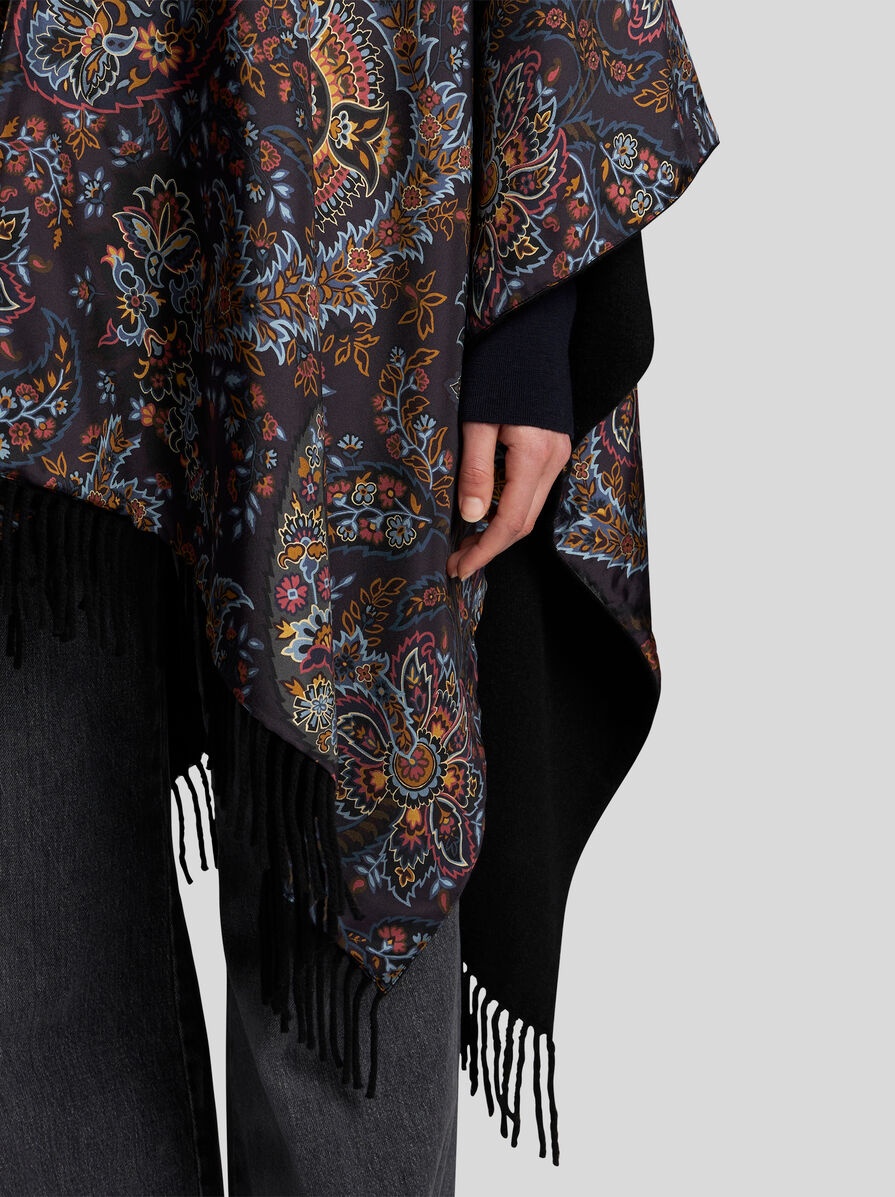 【送料&関税込】Etro Multicolor Cape With All-over Floral Pr Etro Multicolor Cape With All-over Floral Print And