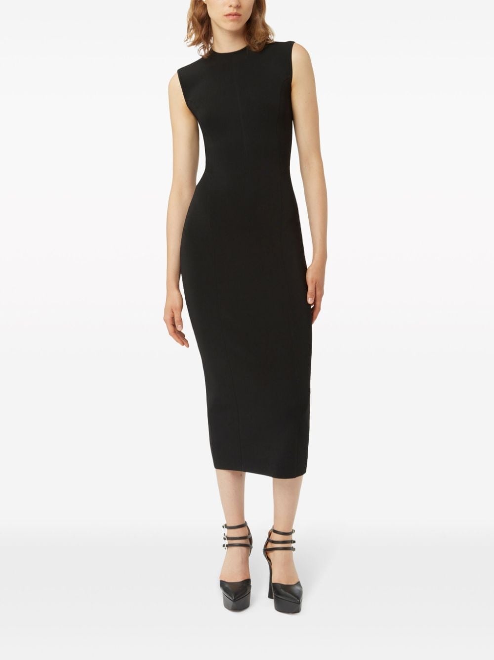 crew-neck sleeveless midi dress - 2