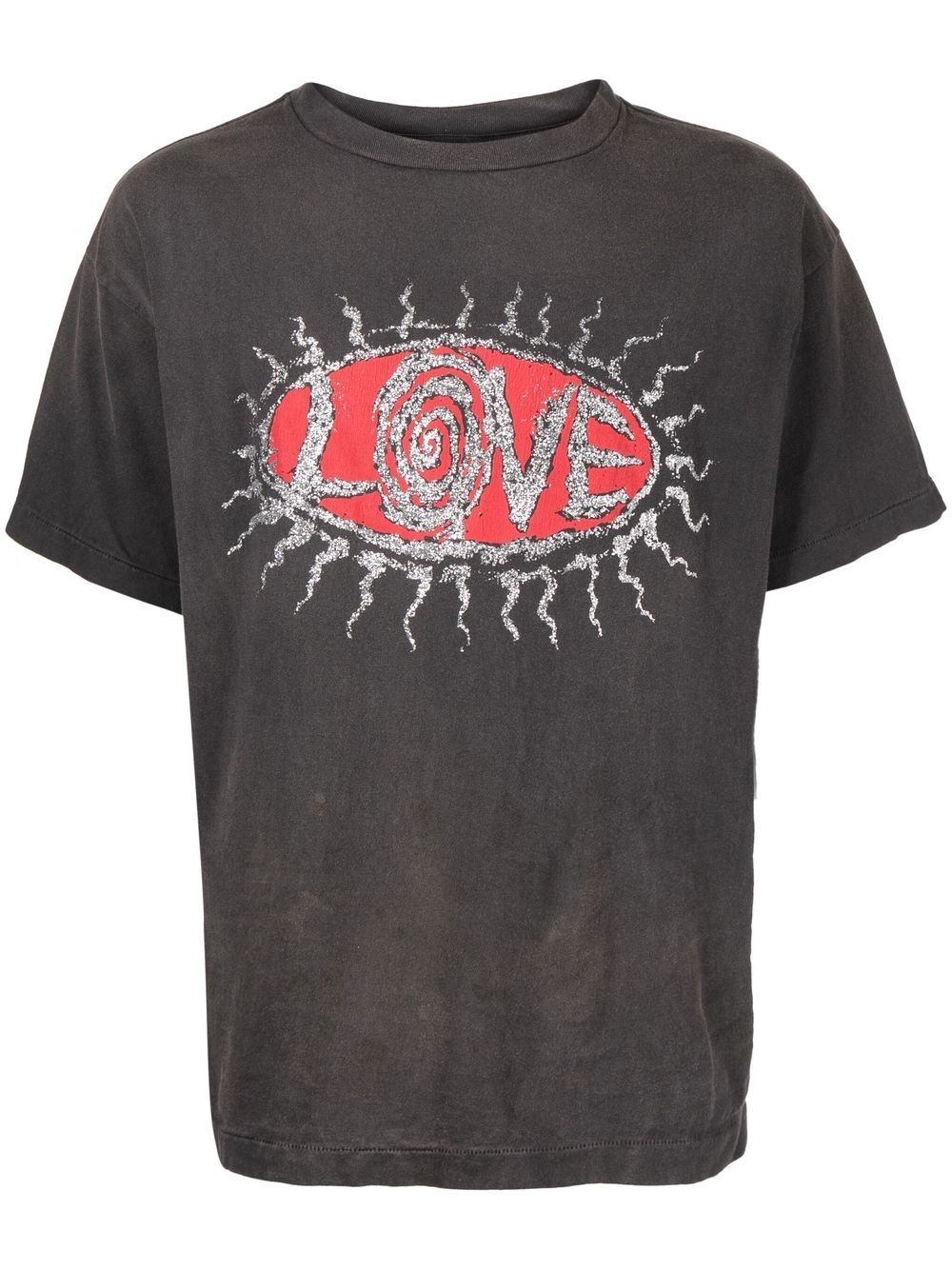 Love-print cotton T-shirt - 1