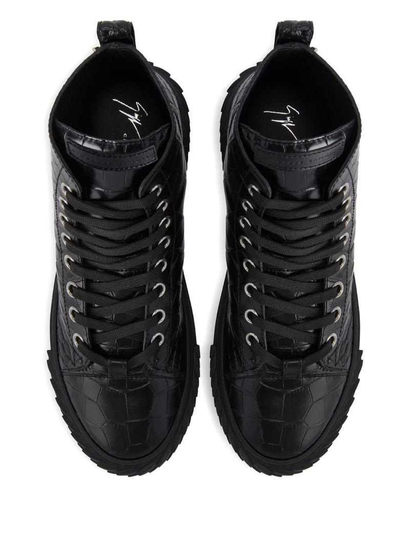 Blabber crocodile-effect lace-up sneakers 4