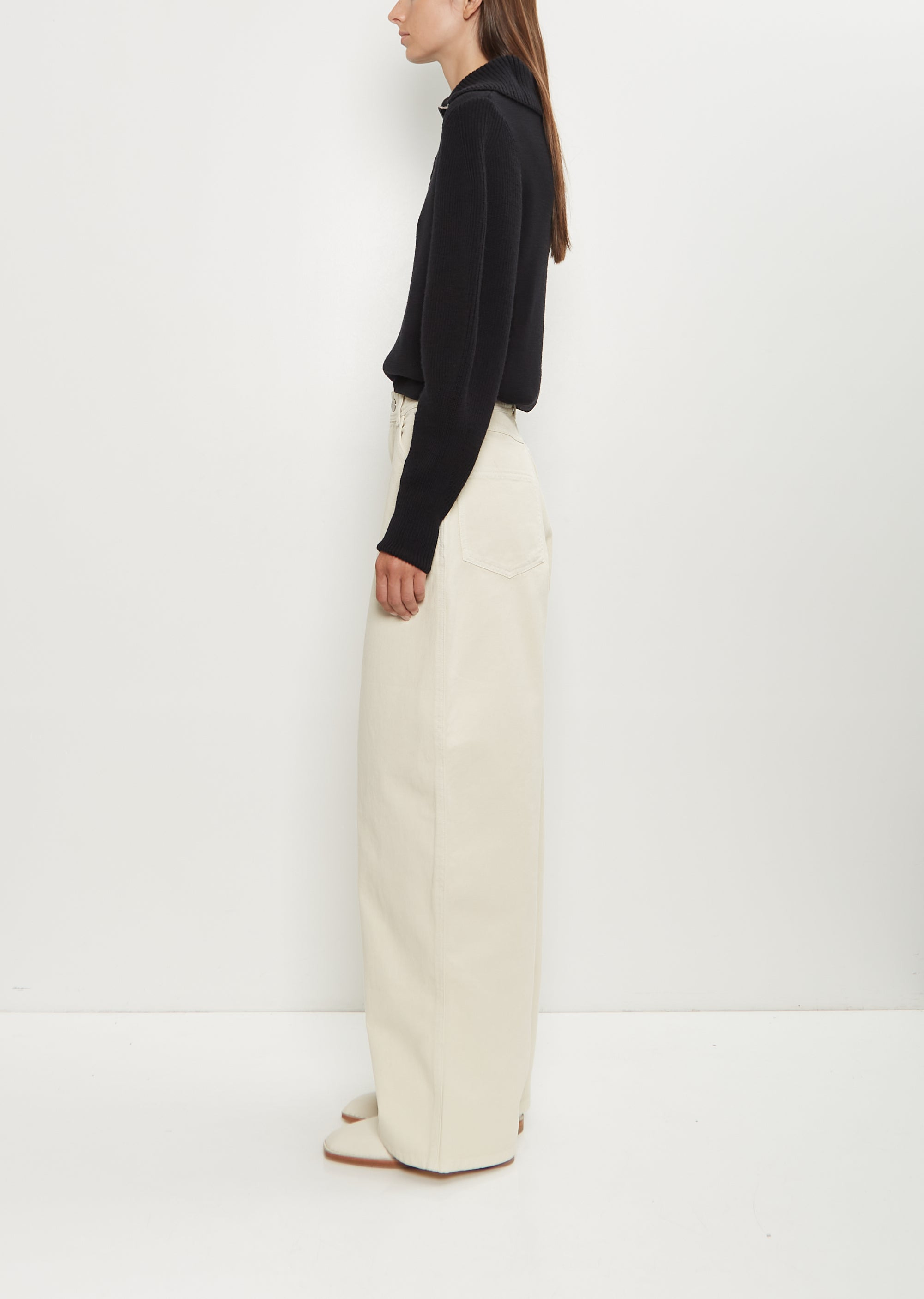 Cotton Denim Large Pants - 2