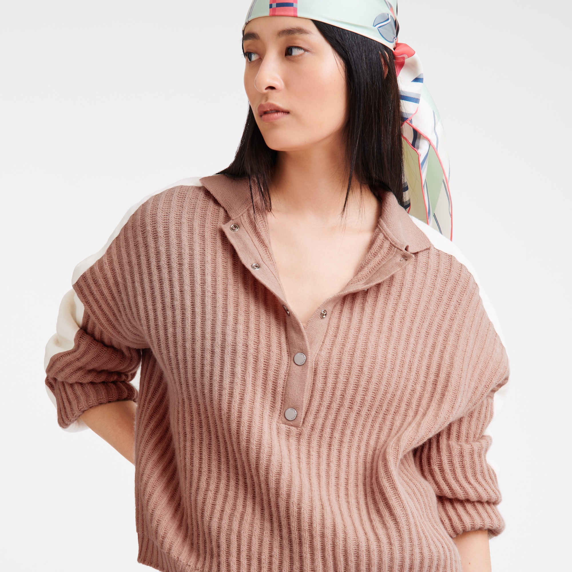 Polo collar jumper Nude - Knit - 4
