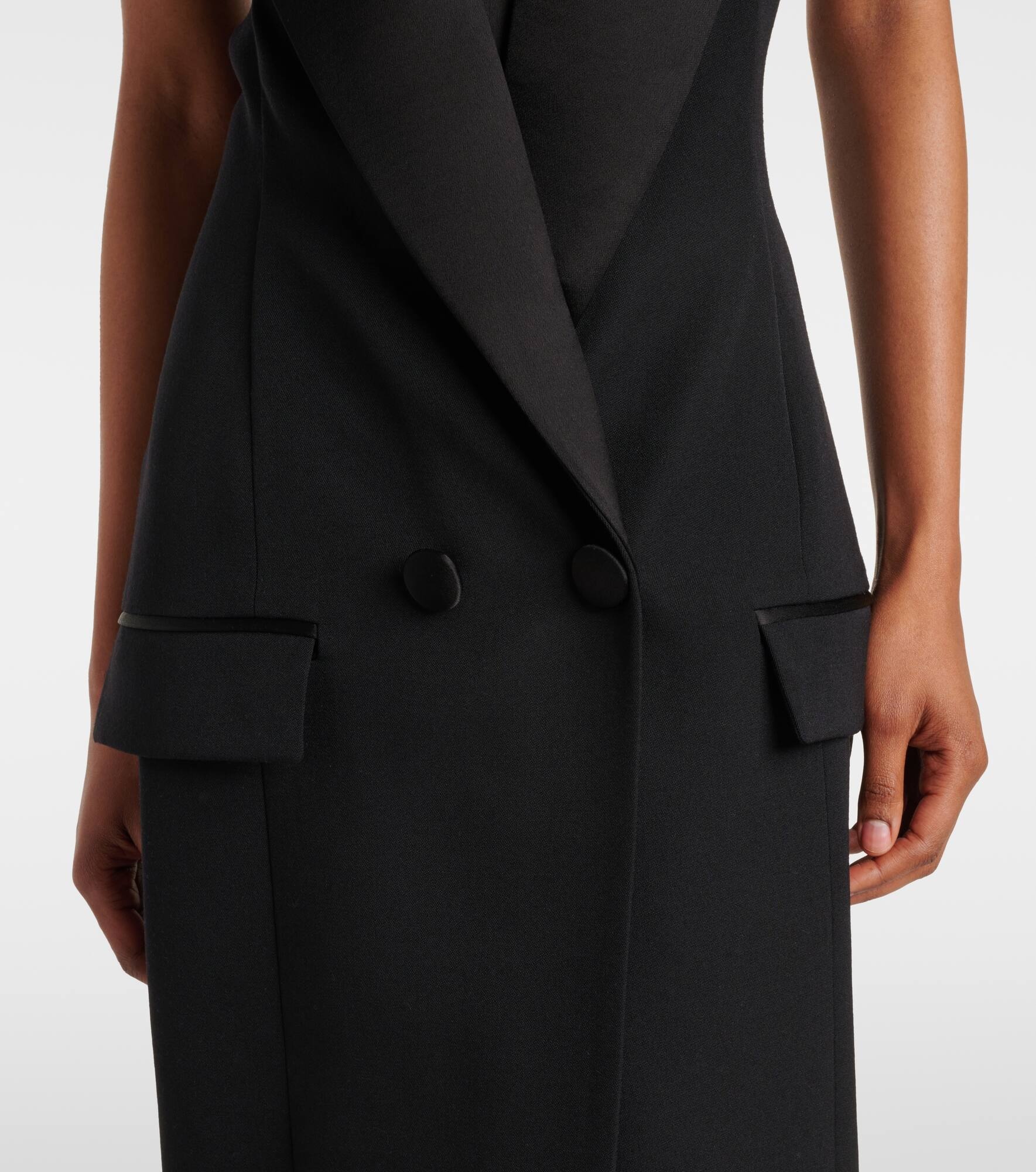 Wool grain de poudre gown - 5