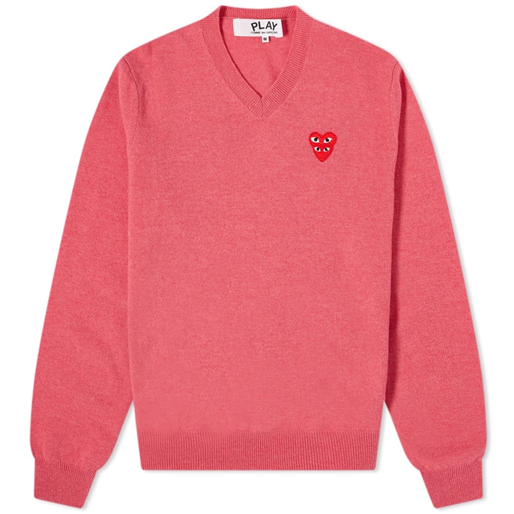 Comme des Garcons Play Overlapping Heart V-Neck Jumper - 1