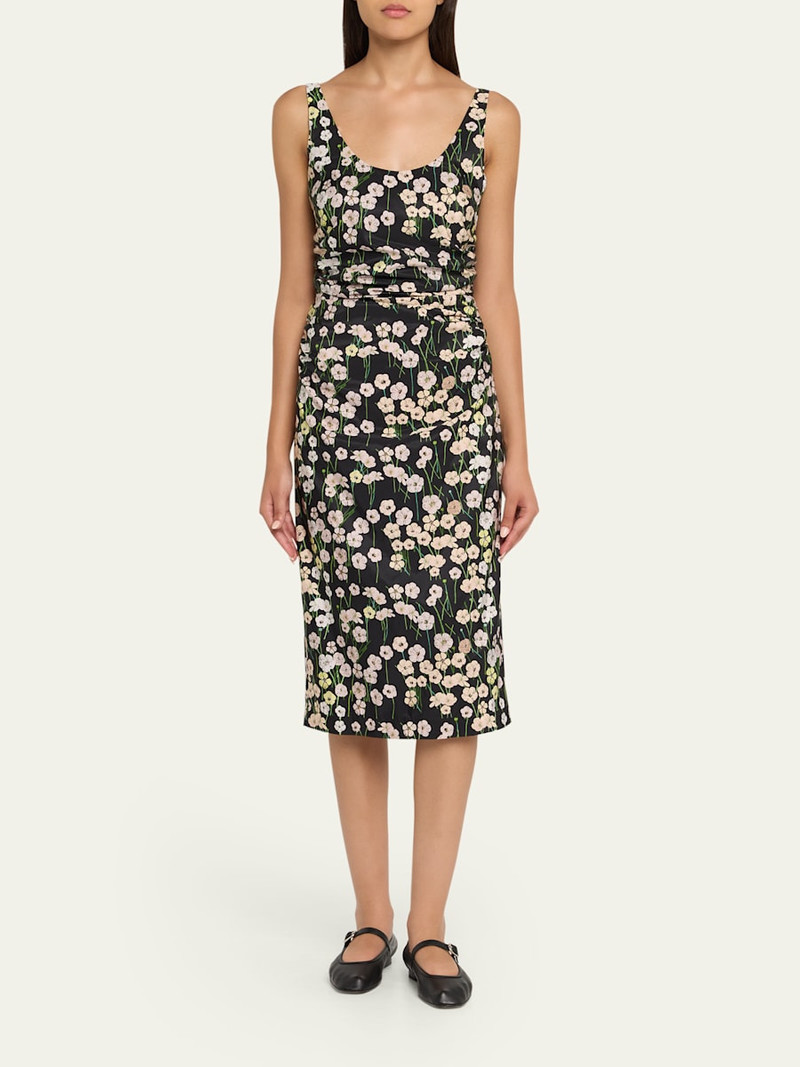 BERNADETTE Gisele Ruched Midi Tank Dress outlook
