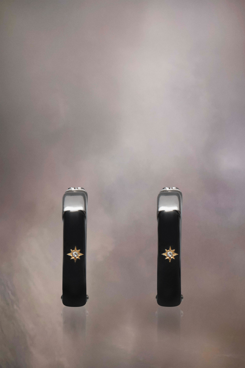 Enamel hoop earrings 1