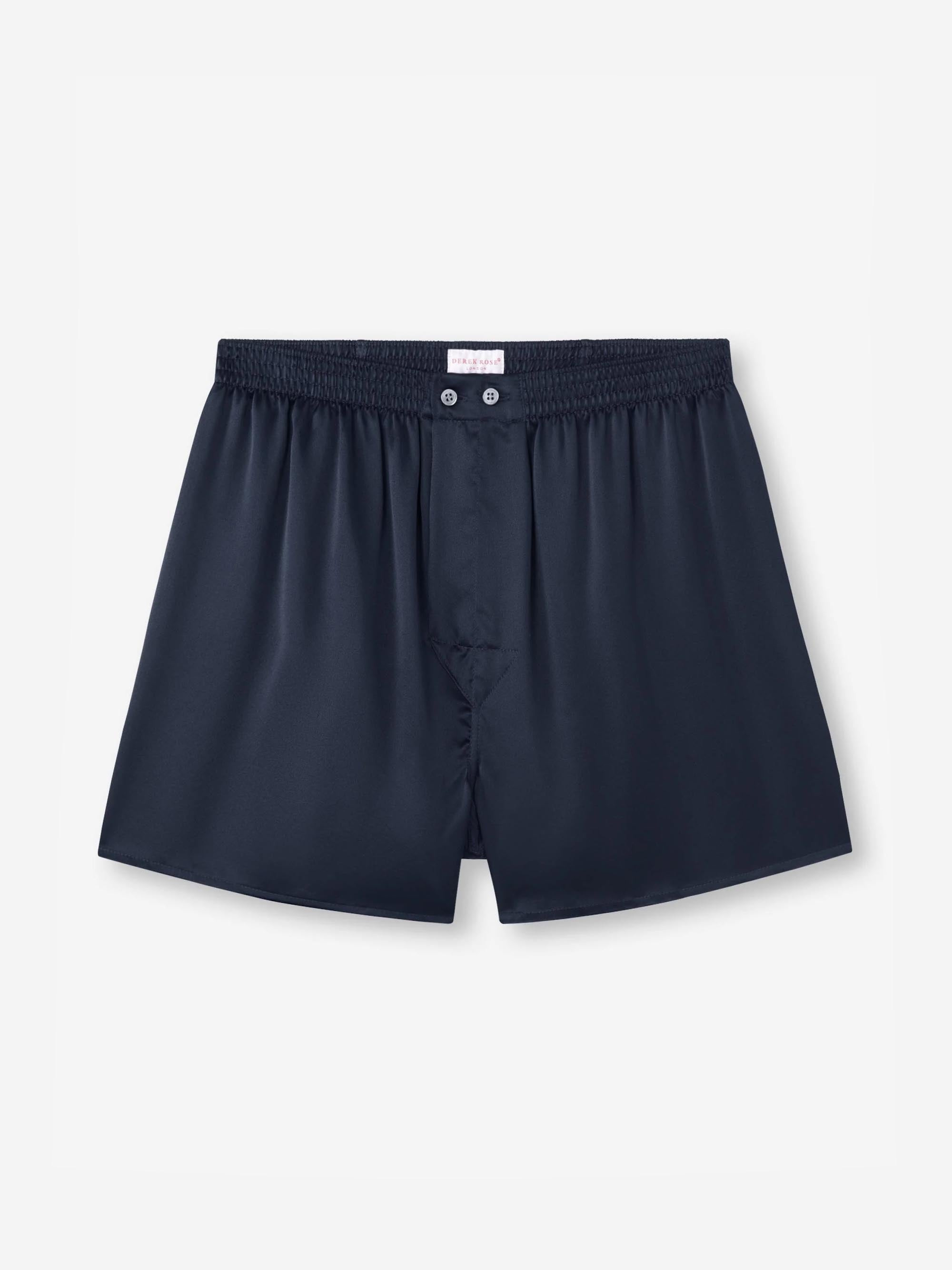 Men's Classic Fit Boxers Bailey Silk Satin Navy - 2