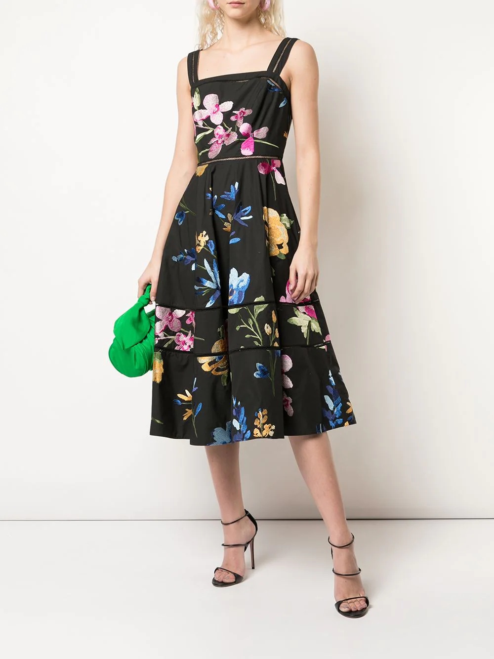 flared floral print dress - 2