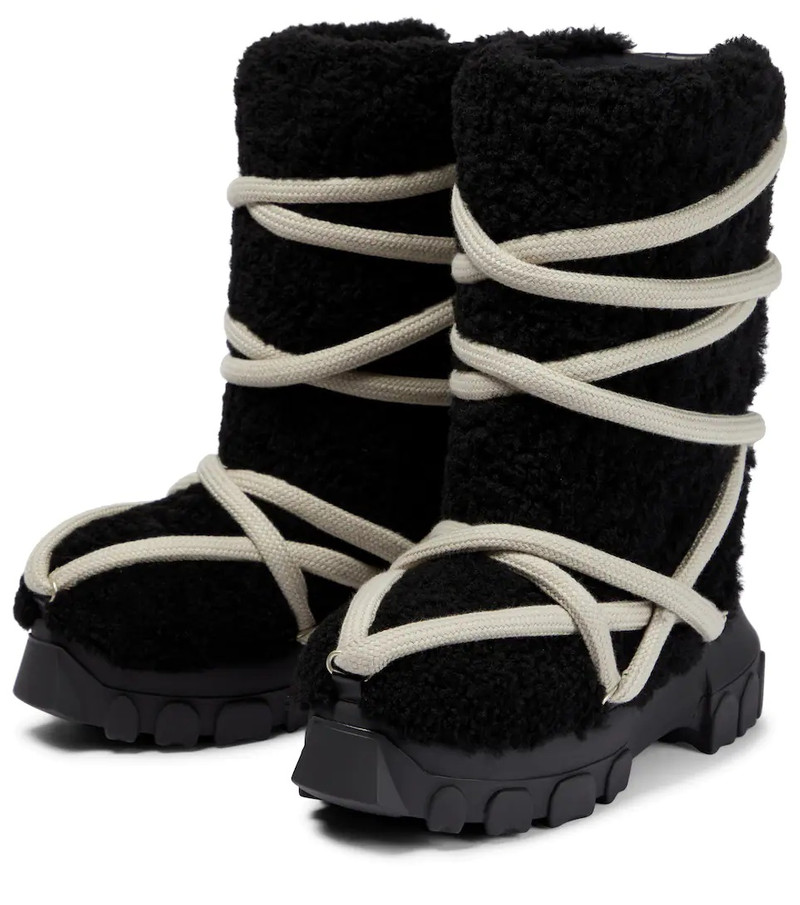 DRKSHDW lace-up shearling boots 5