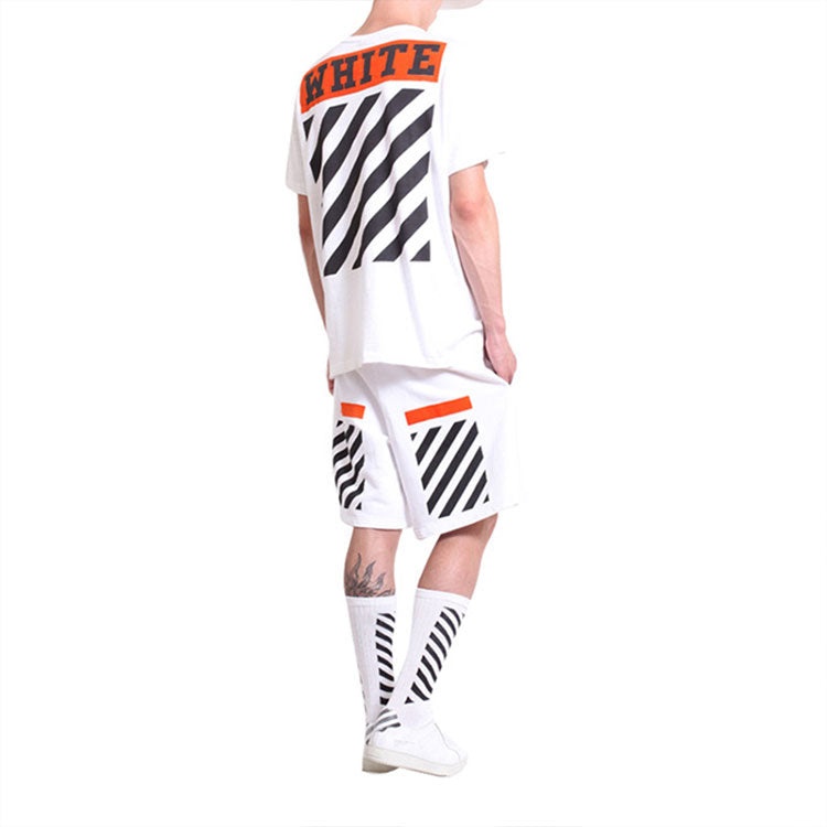 Off-White Stripe Logo Printing Short Sleeve Ordinary Version White OMAA002G20JER0100119 - 3