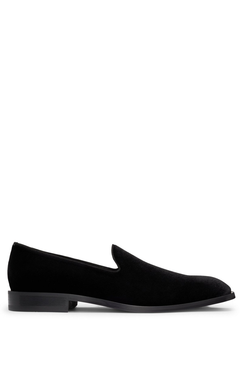 VELVET SLIP-ON LOAFERS WITH LEATHER TRIMS 1
