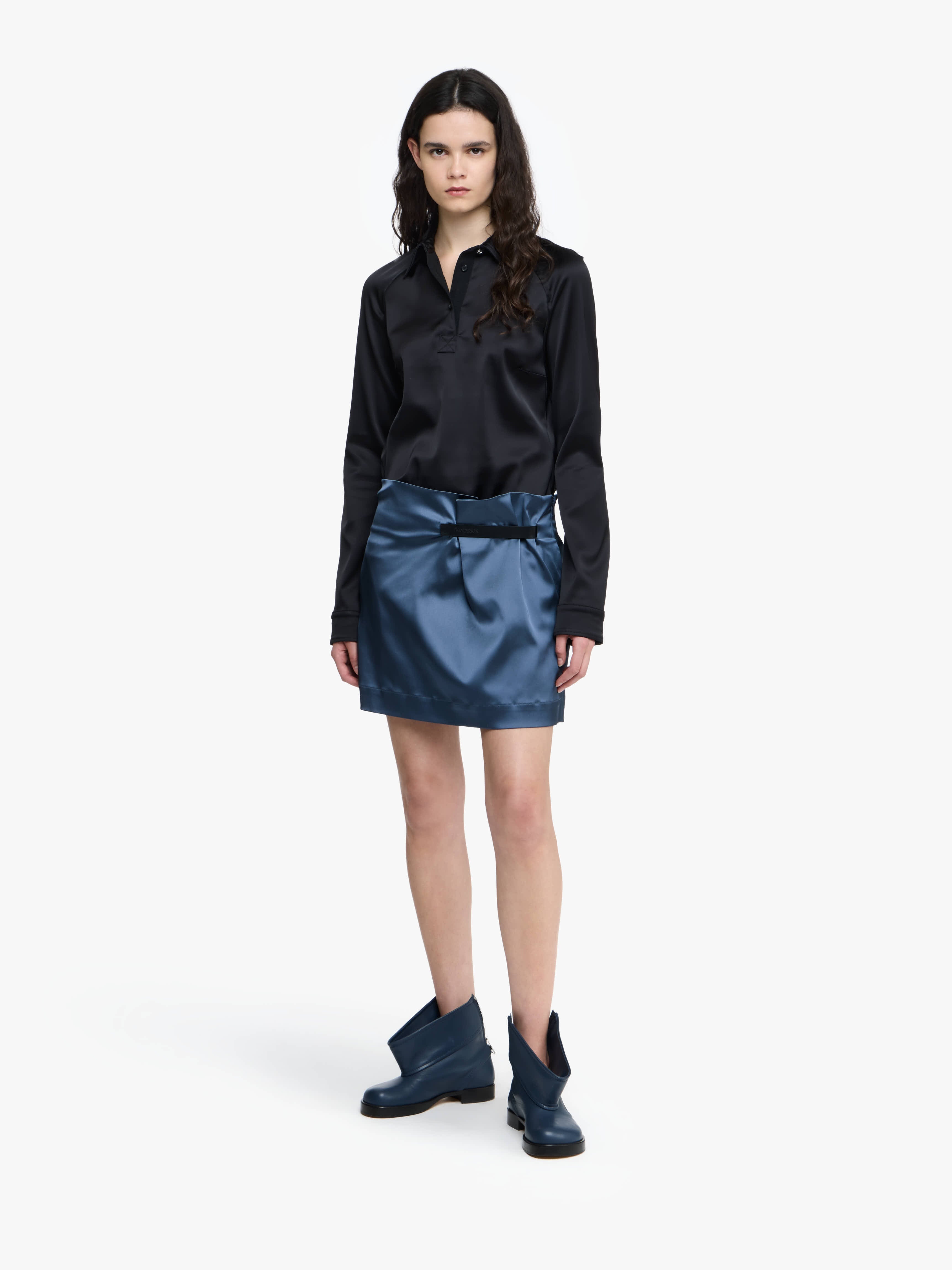 LEATHER TAB MINI SKIRT - 2