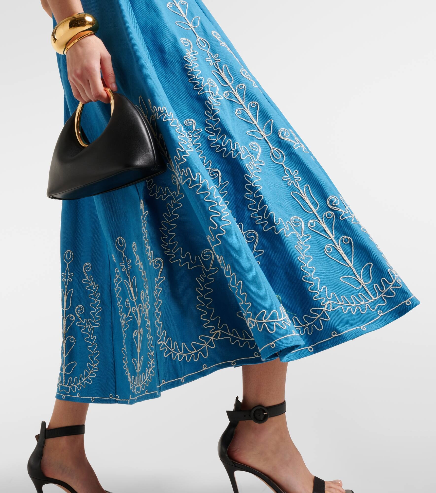 Donovan embroidered cotton midi dress - 5