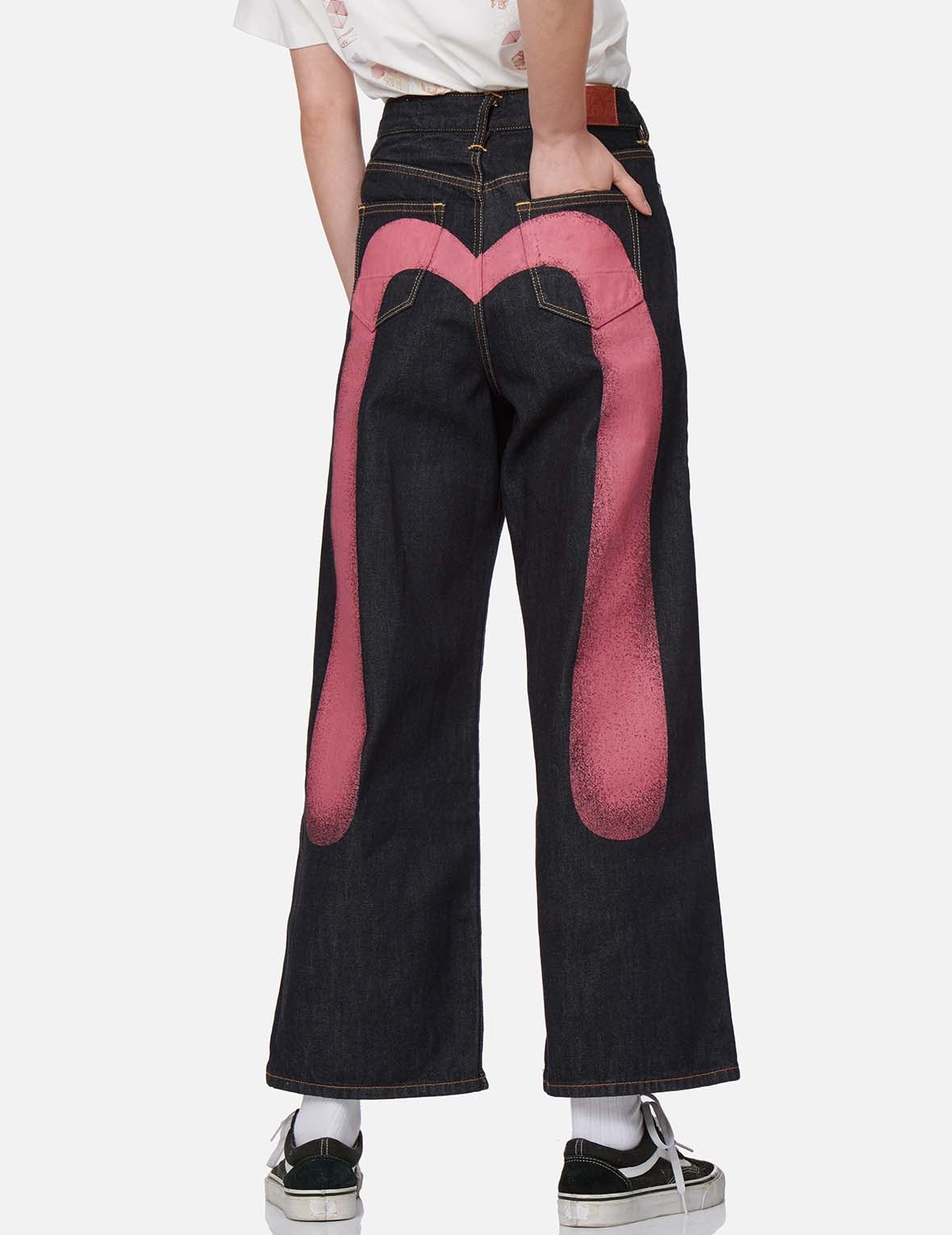 DAICOCK PRINT WIDE LEG JEANS - 3