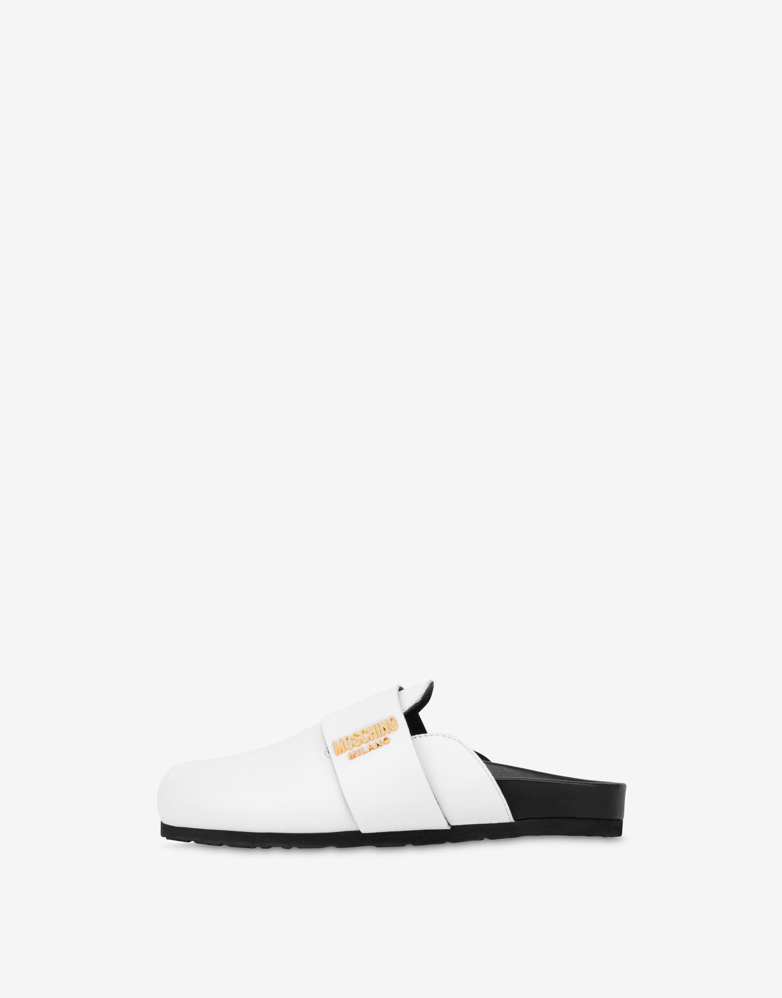 CALFSKIN METAL LOGO MULES - 2