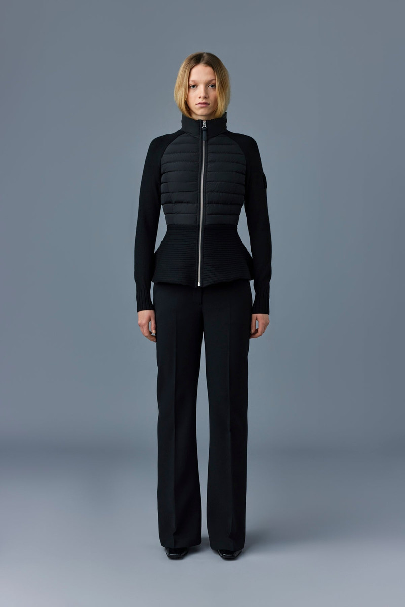 MACKAGE JOY Recycled hybrid cardigan with peplum outlook