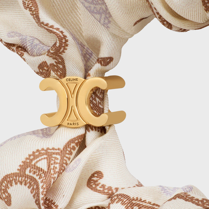 CELINE Celine Scrunchy Triomphe Couture in Silk and Brass with Gold finish outlook