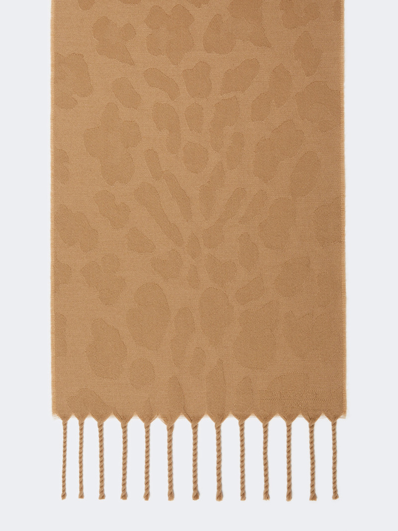 PAGGIO Jacquard wool stole - BEIGE 1