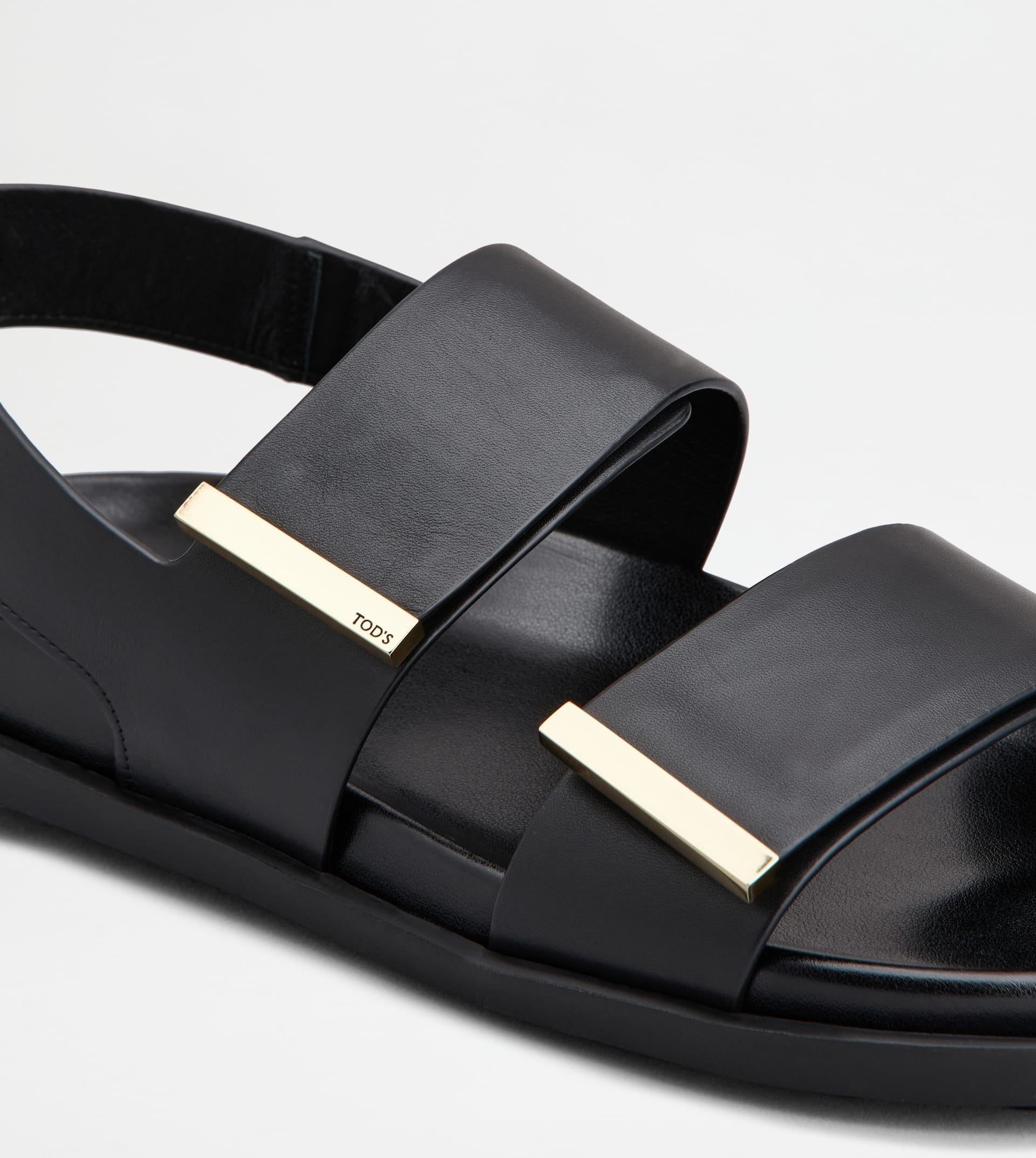 SANDALS IN LEATHER - BLACK - 5