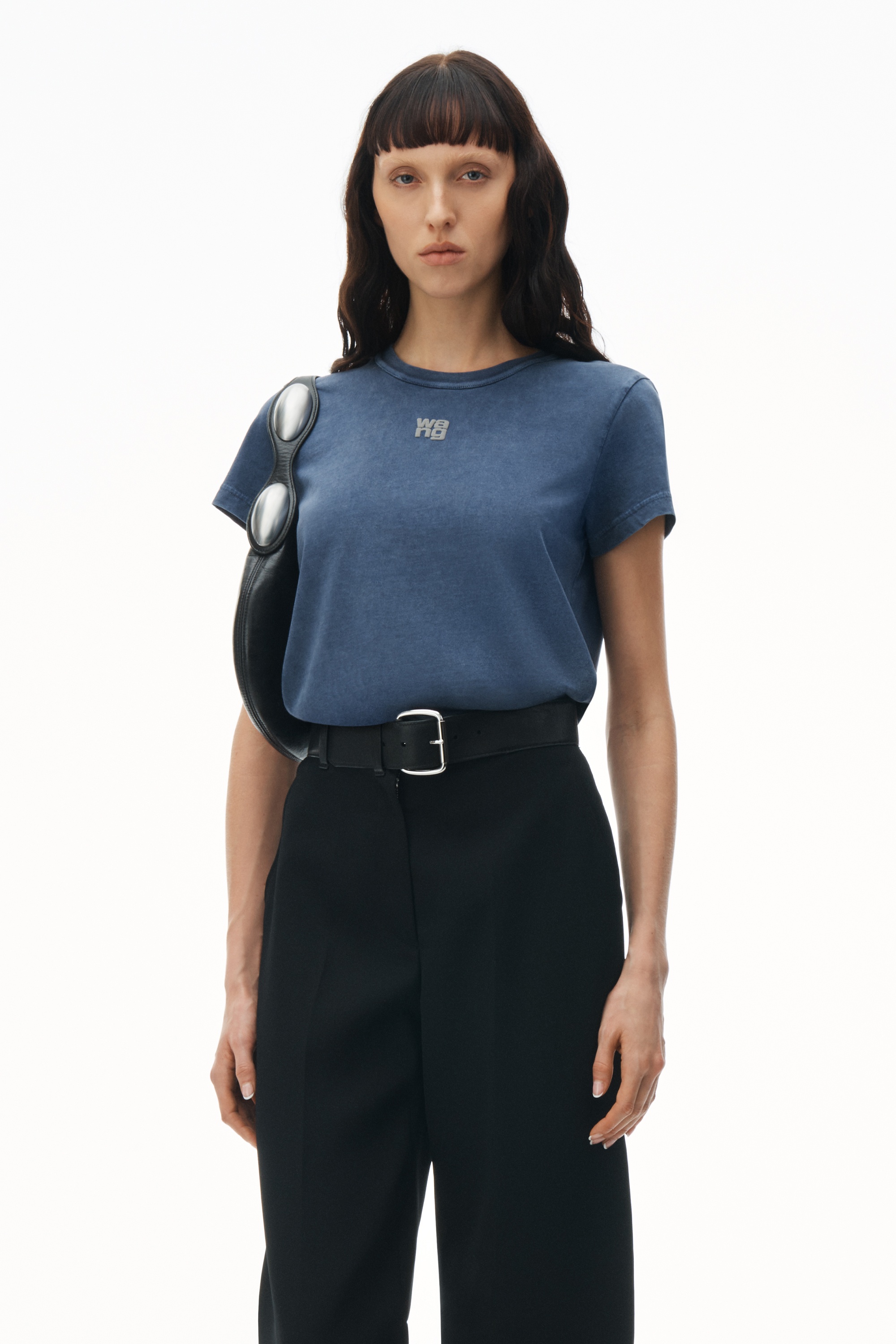 Logo Patch Mock Neck Top In Bodycon Knit