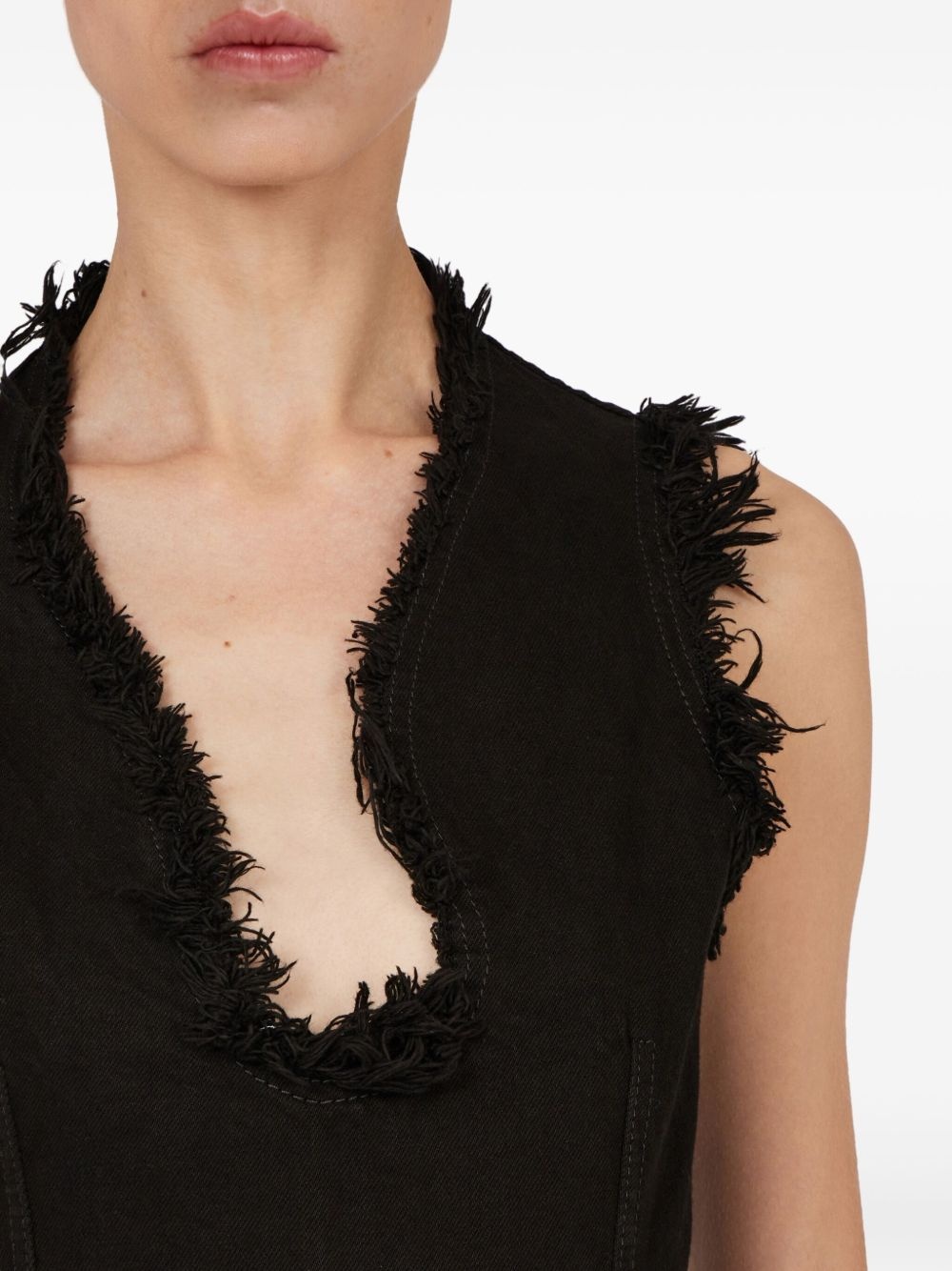 frayed-brim mini dress - 4