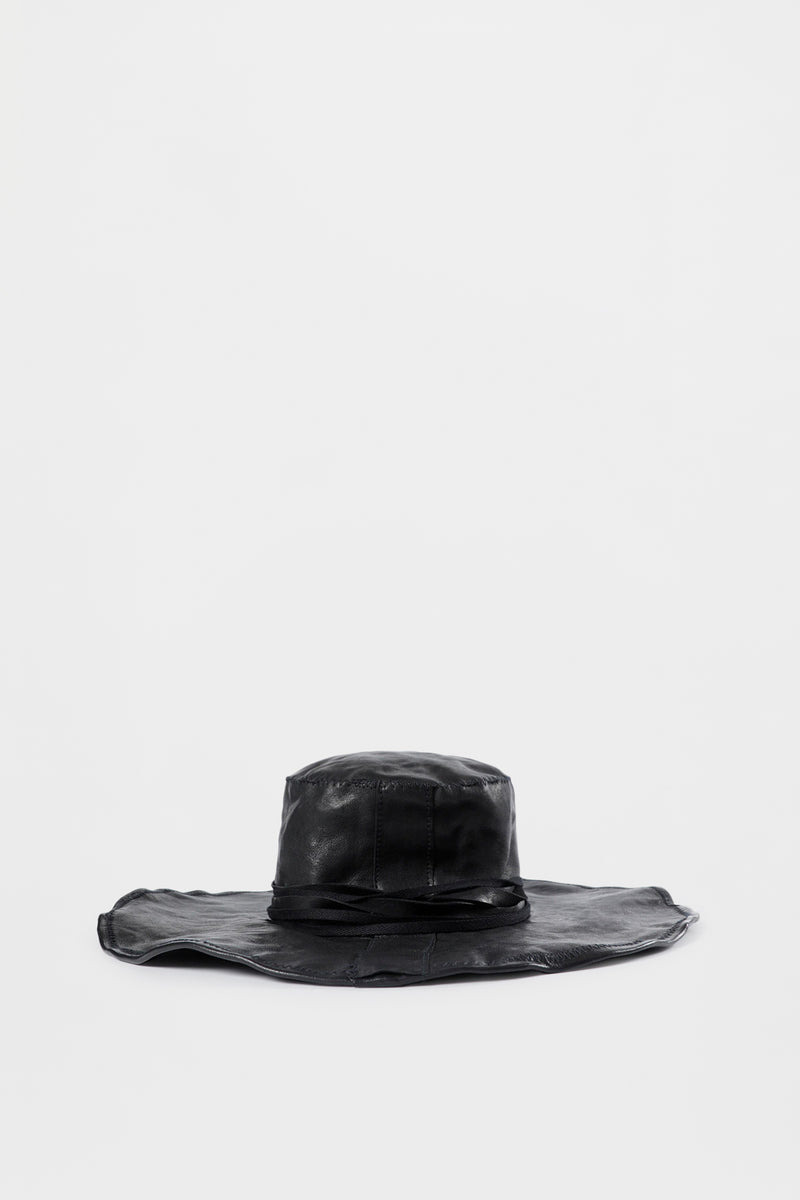 Tias Large Leather Hat With Studs - 2