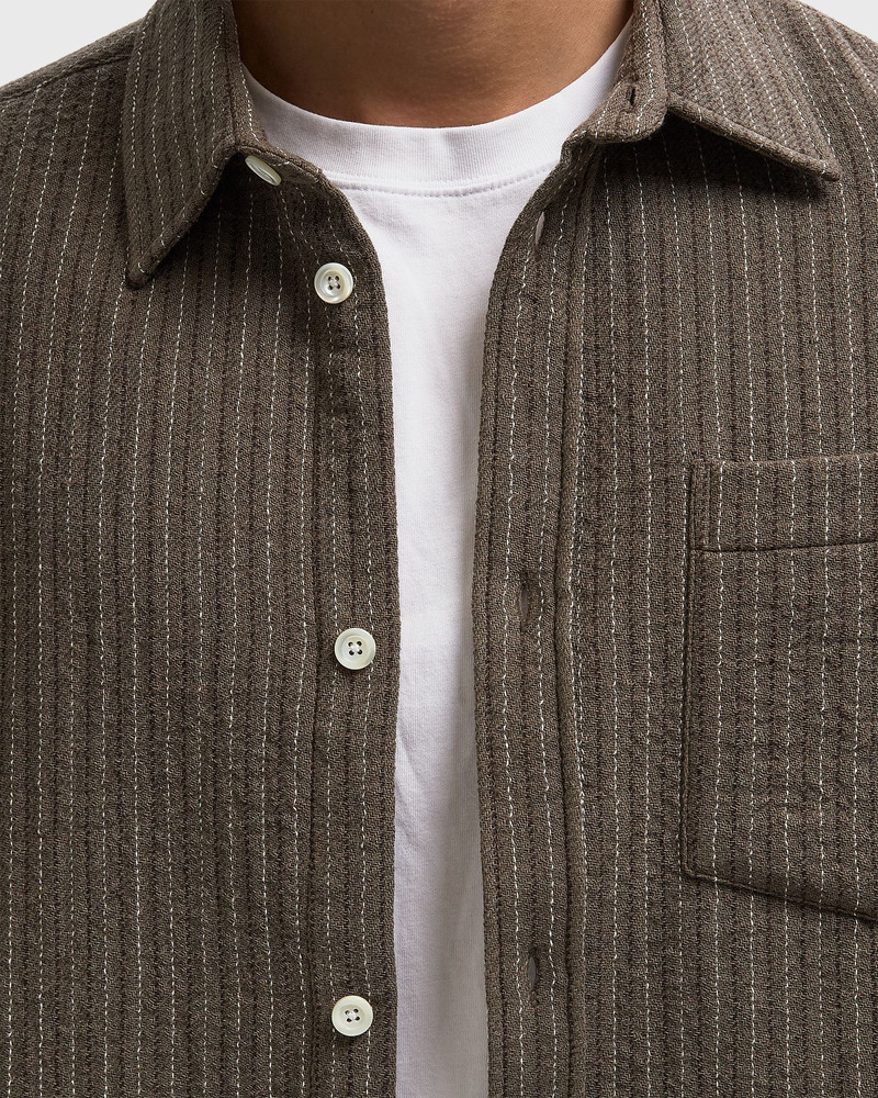 Mo Oversized Wool Stripe Shirt 3