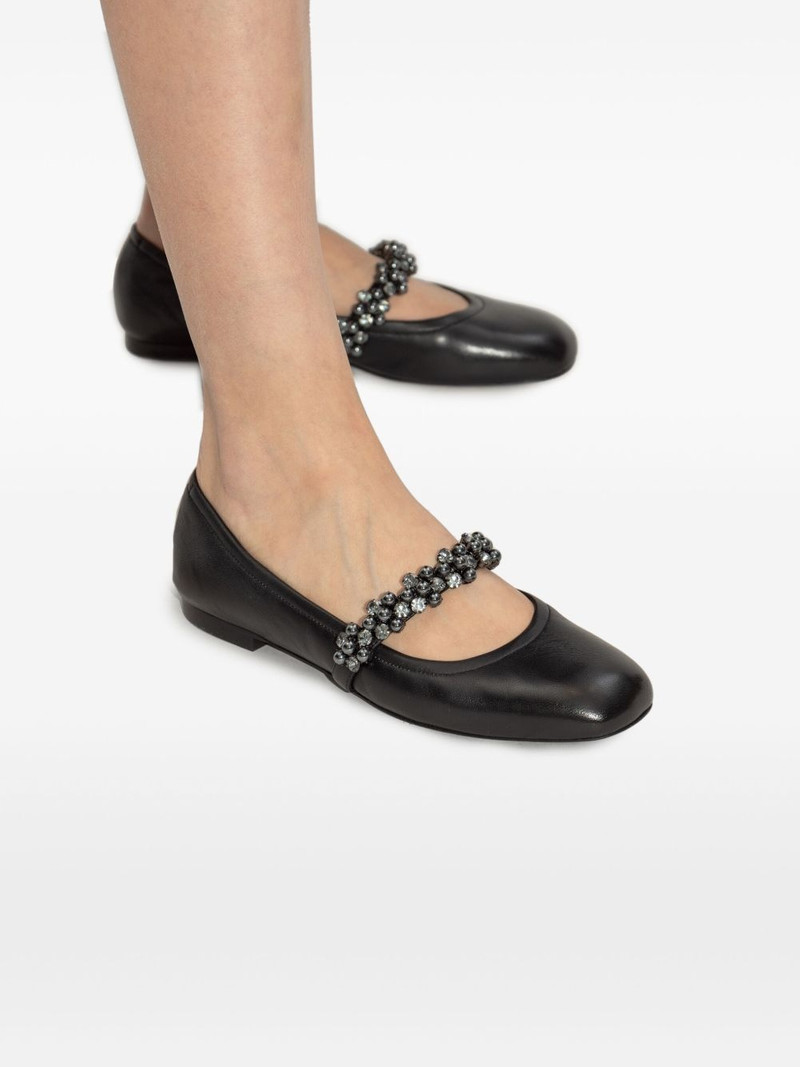 스튜어트 Weitzman 뚱 베어 담당자: Ms. Jane Ballet Flat 에 검정 에 Nordstrom 6
