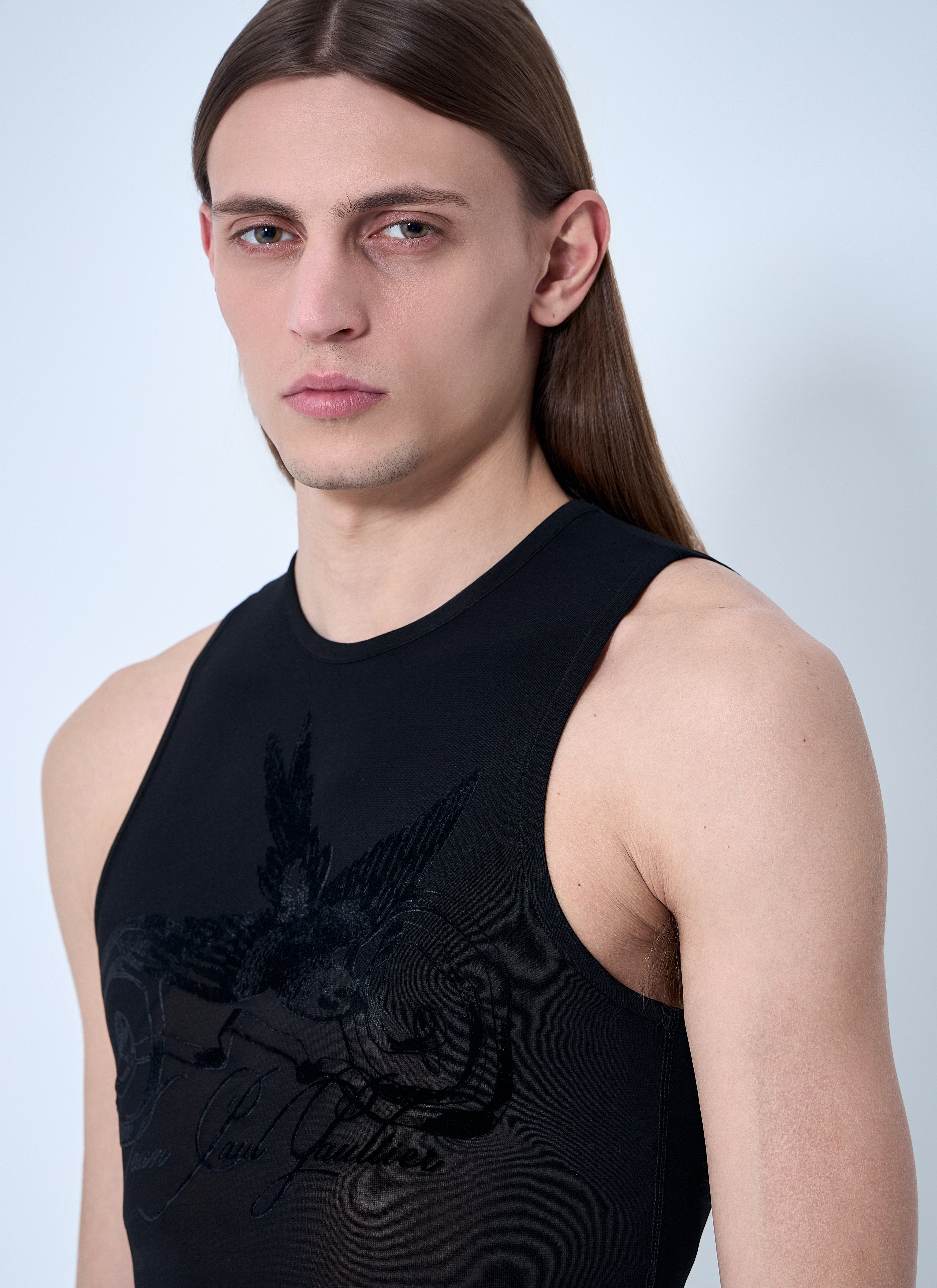 Jean Paul Gaultier Men Mesh Tattoo Tank Top - 5