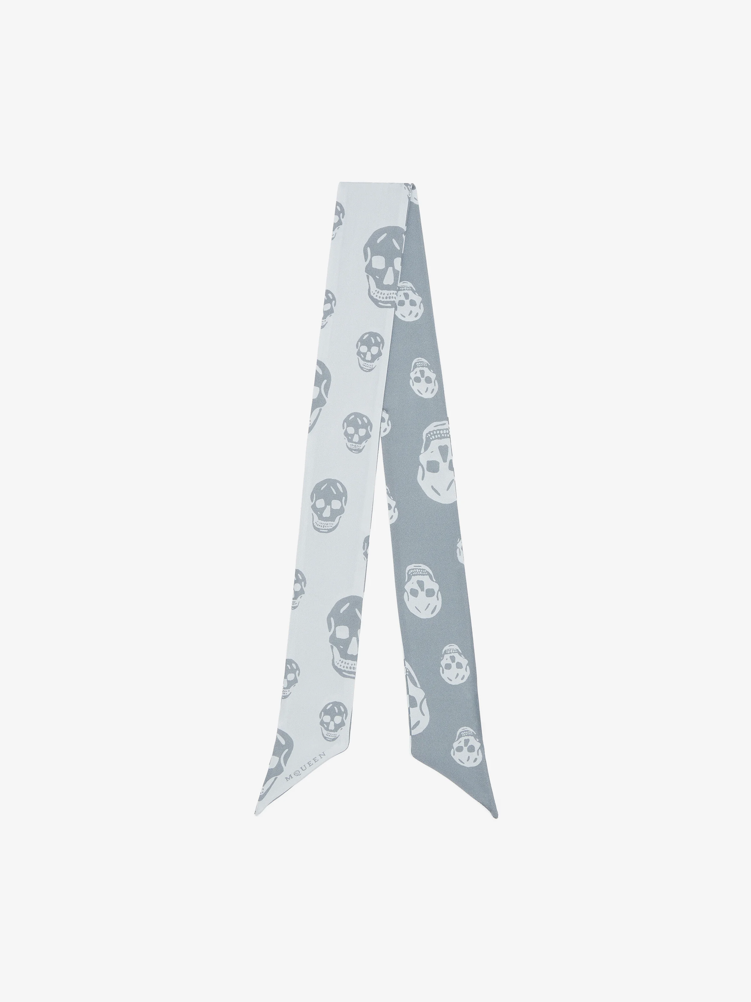 Women's Ribbon Skull Scarf in Blue/Grey - 1
