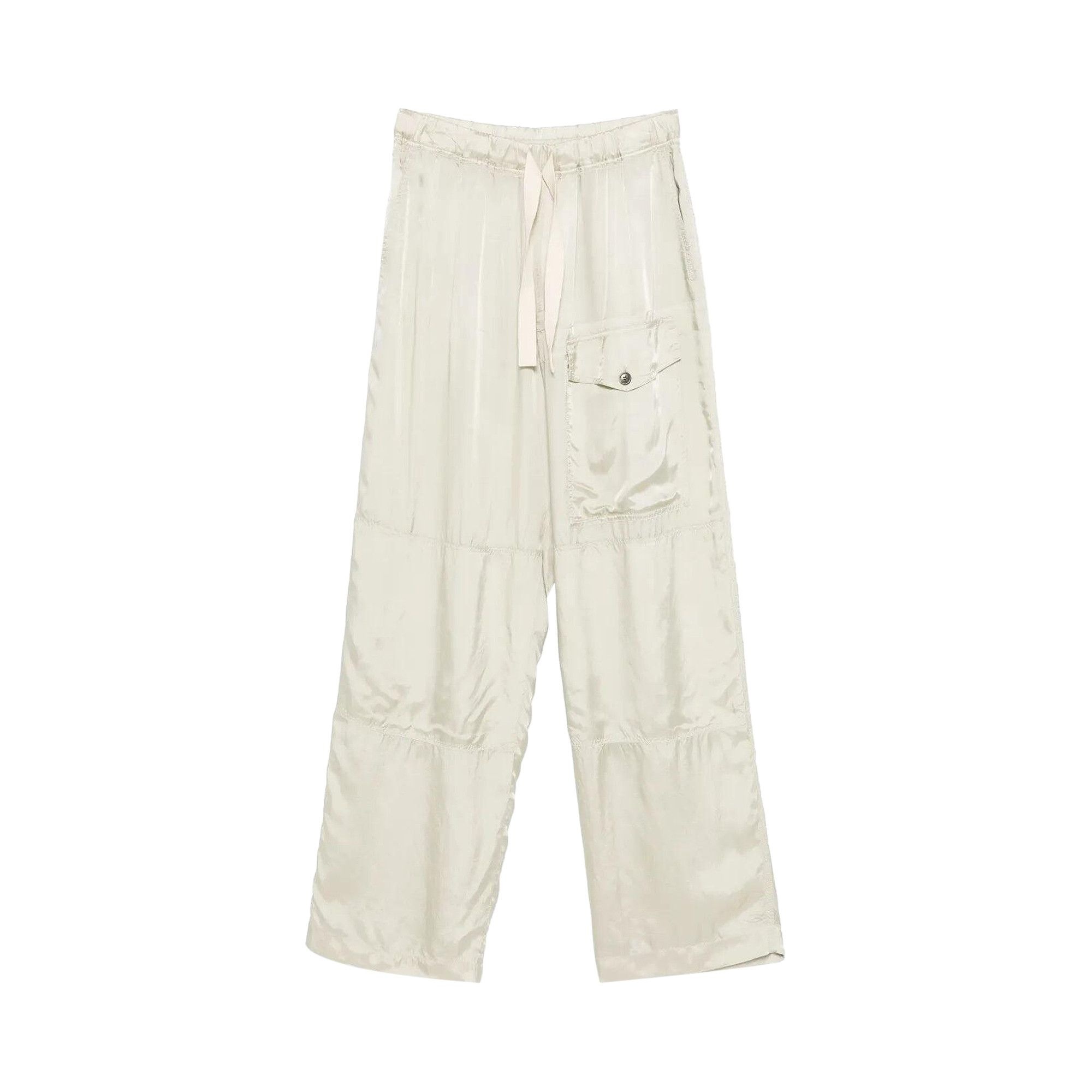 Dries Van Noten Viscose Drawstring Pants 'Cement' - 1