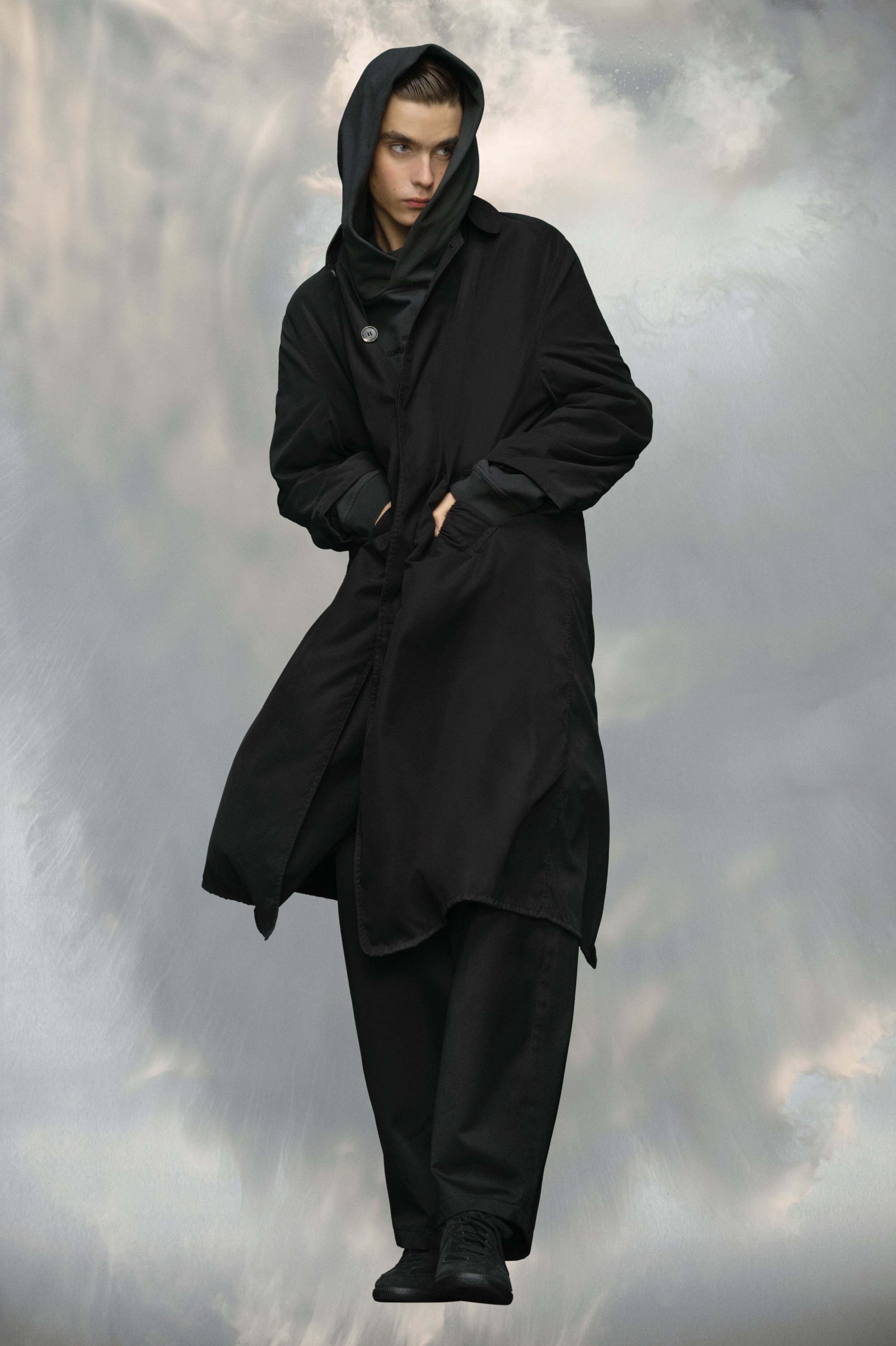 Peached cotton trench coat - 1