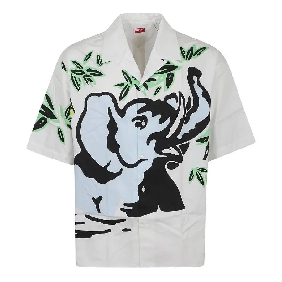 Kenzo Jungle Elephant Print Cotton Shirt - 1